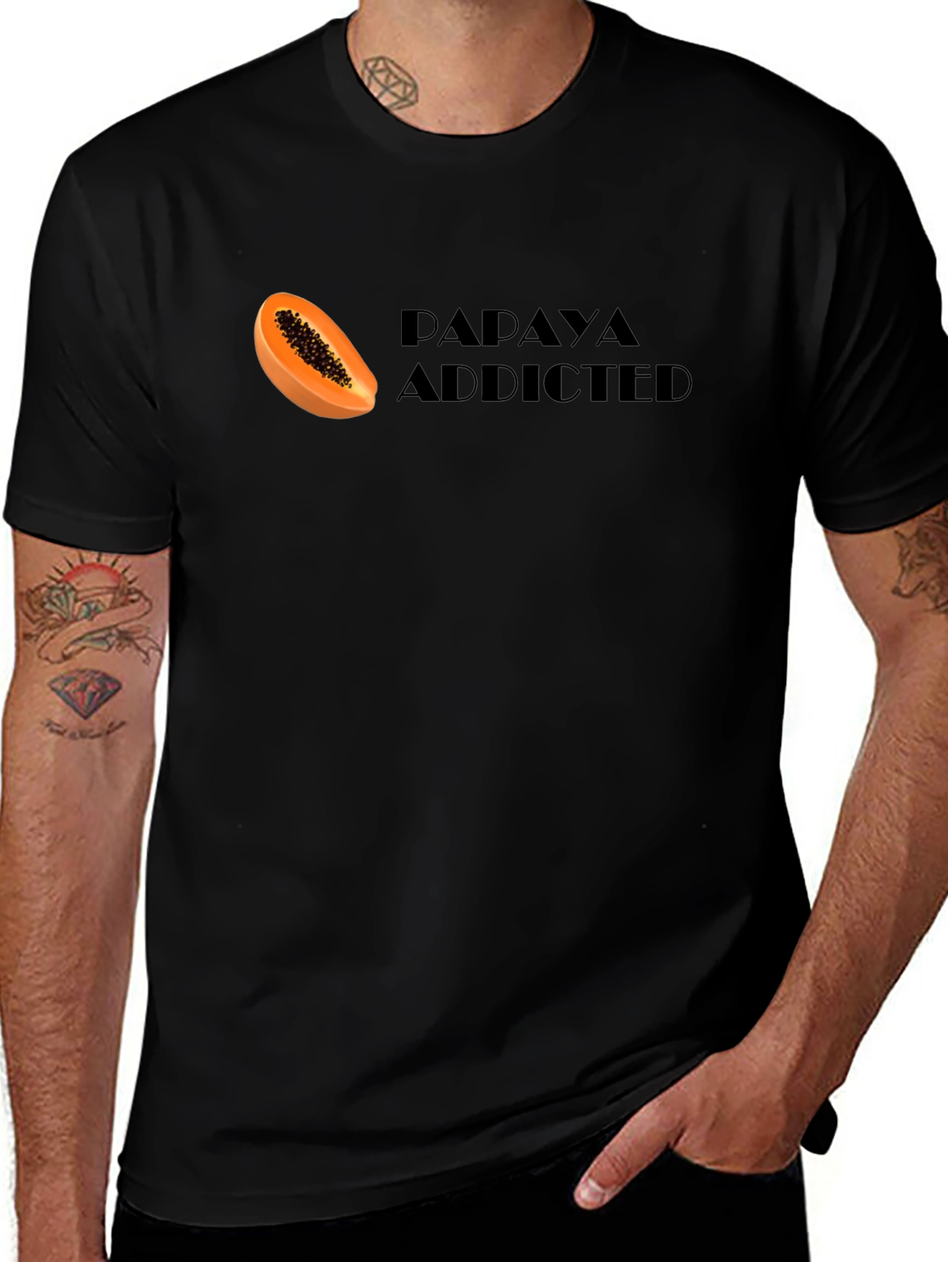 Papaya Addicted Graphic Tee - Fruit Lovers T-Shirt
