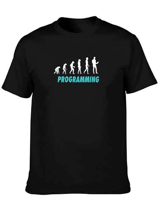 Programming Evolution Graphic Tee - Black Cotton T-Shirt