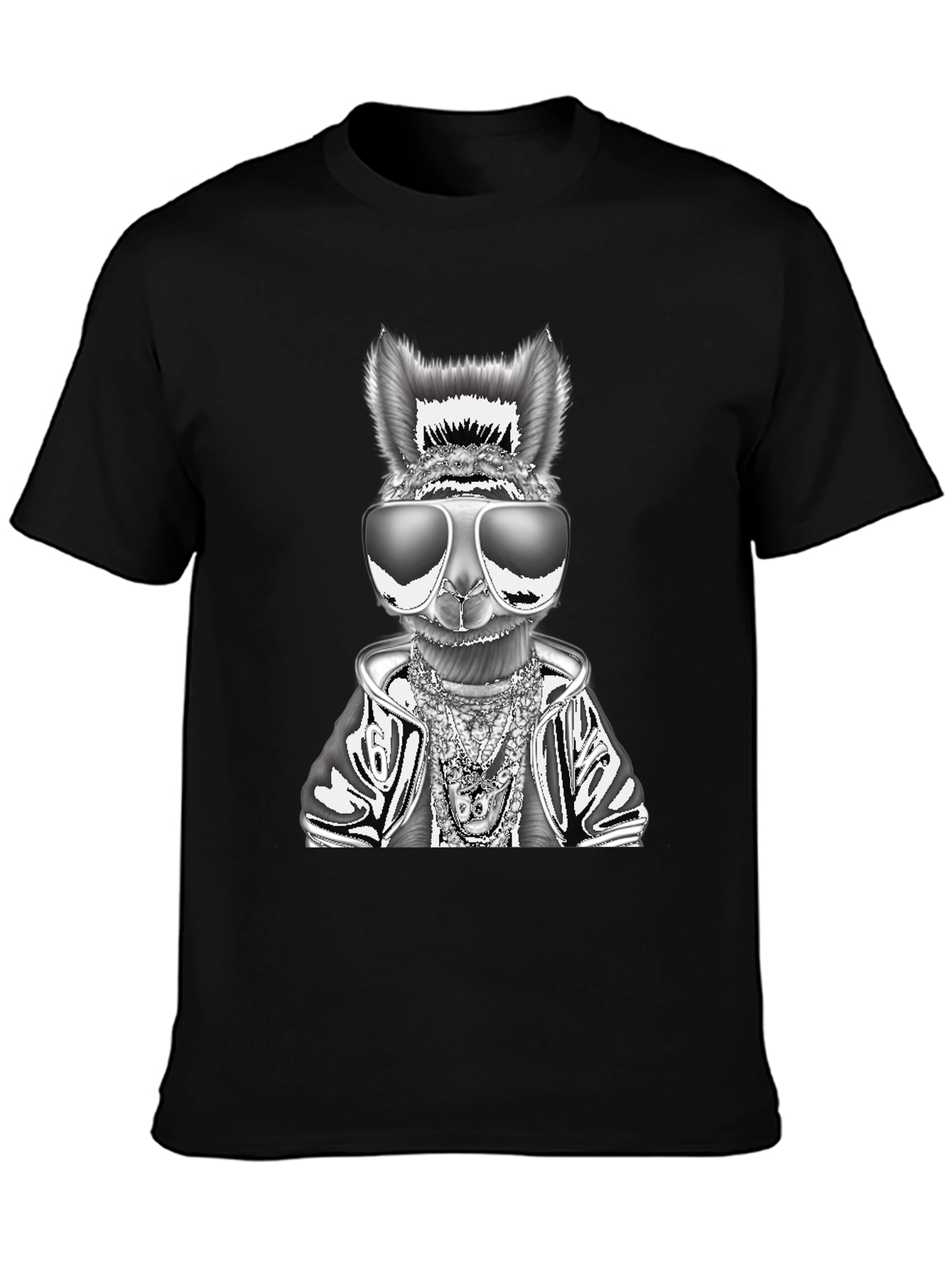 Cool Llama Graphic Tee - Black