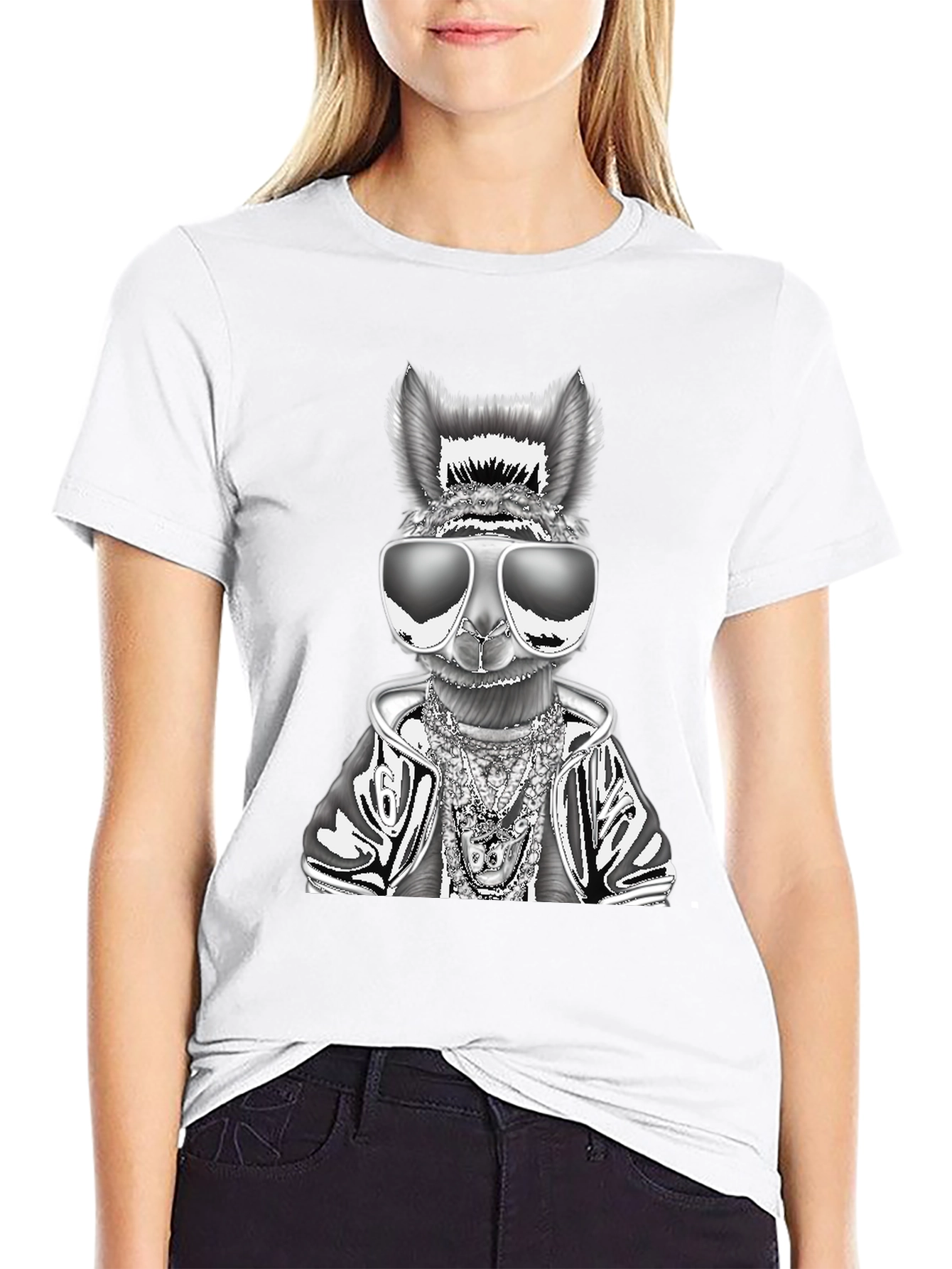 Cool Llama Graphic Tee - Black