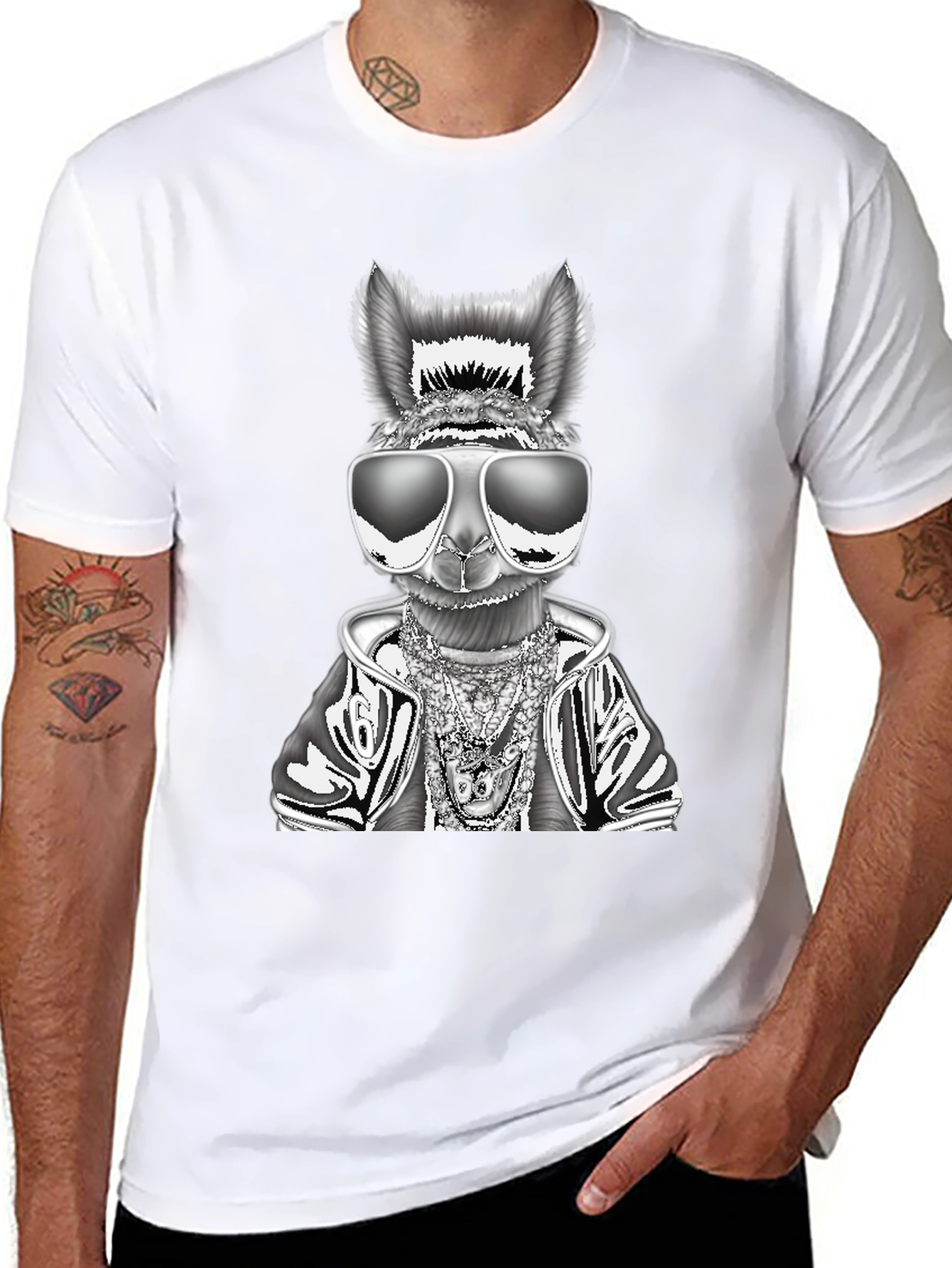 Cool Llama Graphic Tee - Black