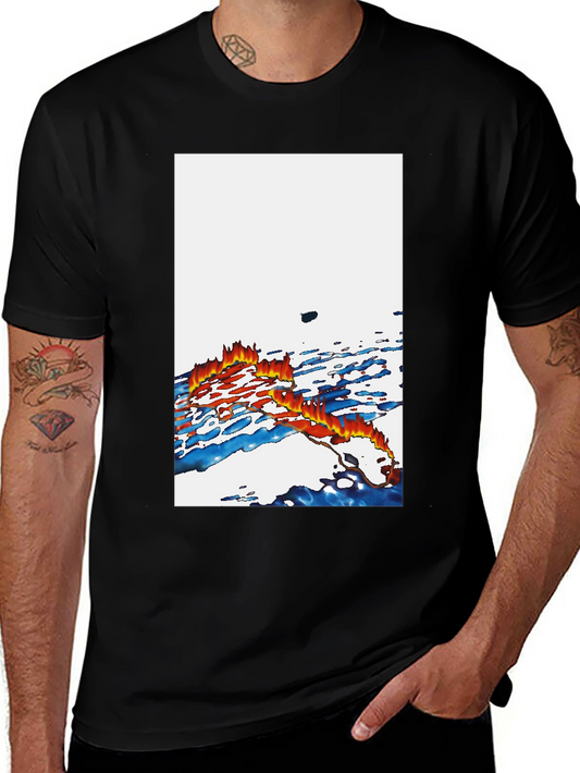 Fiery Flow Graphic Tee - Soft Cotton Comfort