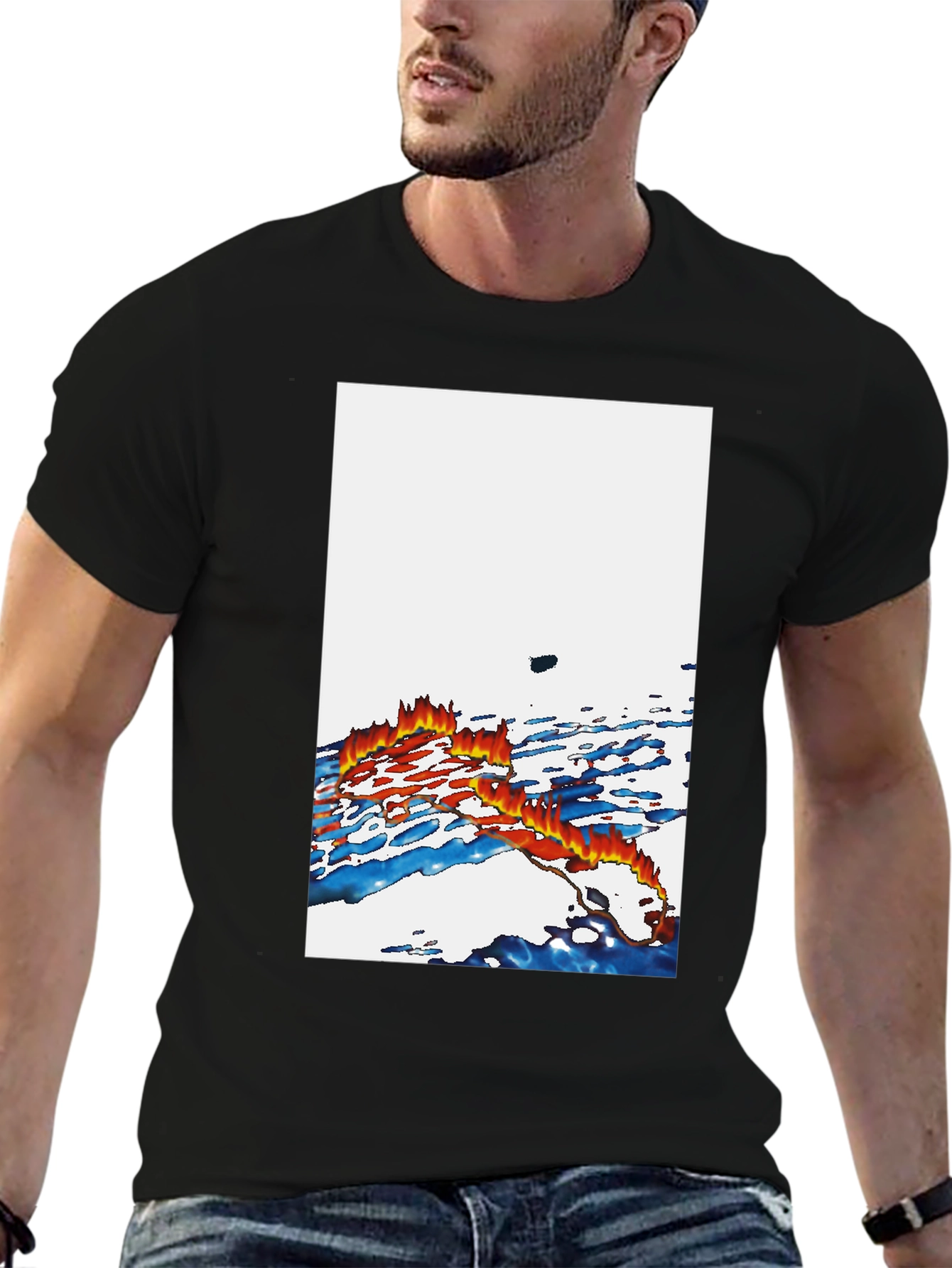 Fiery Flow Graphic Tee - Soft Cotton Comfort
