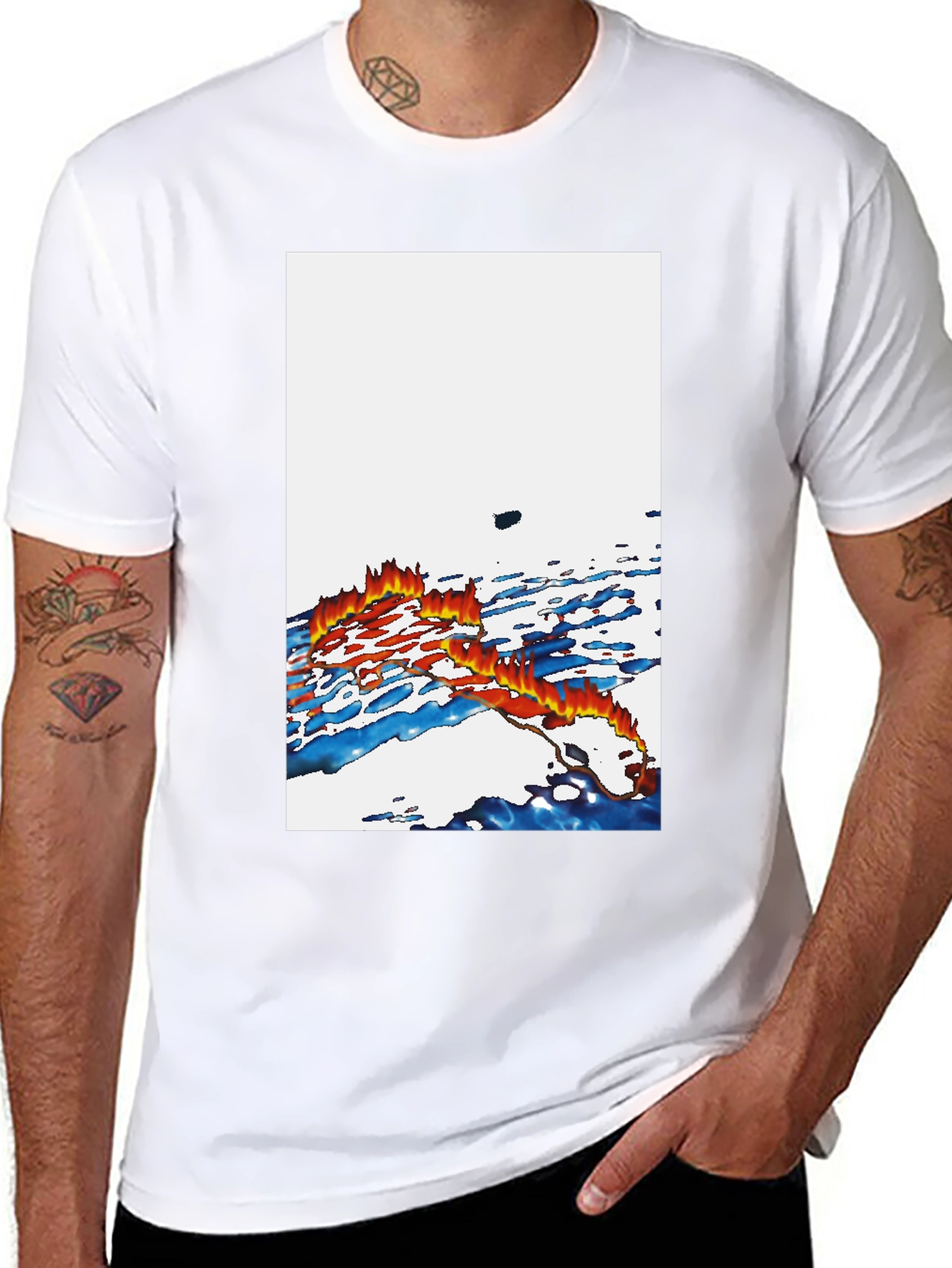 Fiery Flow Graphic Tee - Soft Cotton Comfort