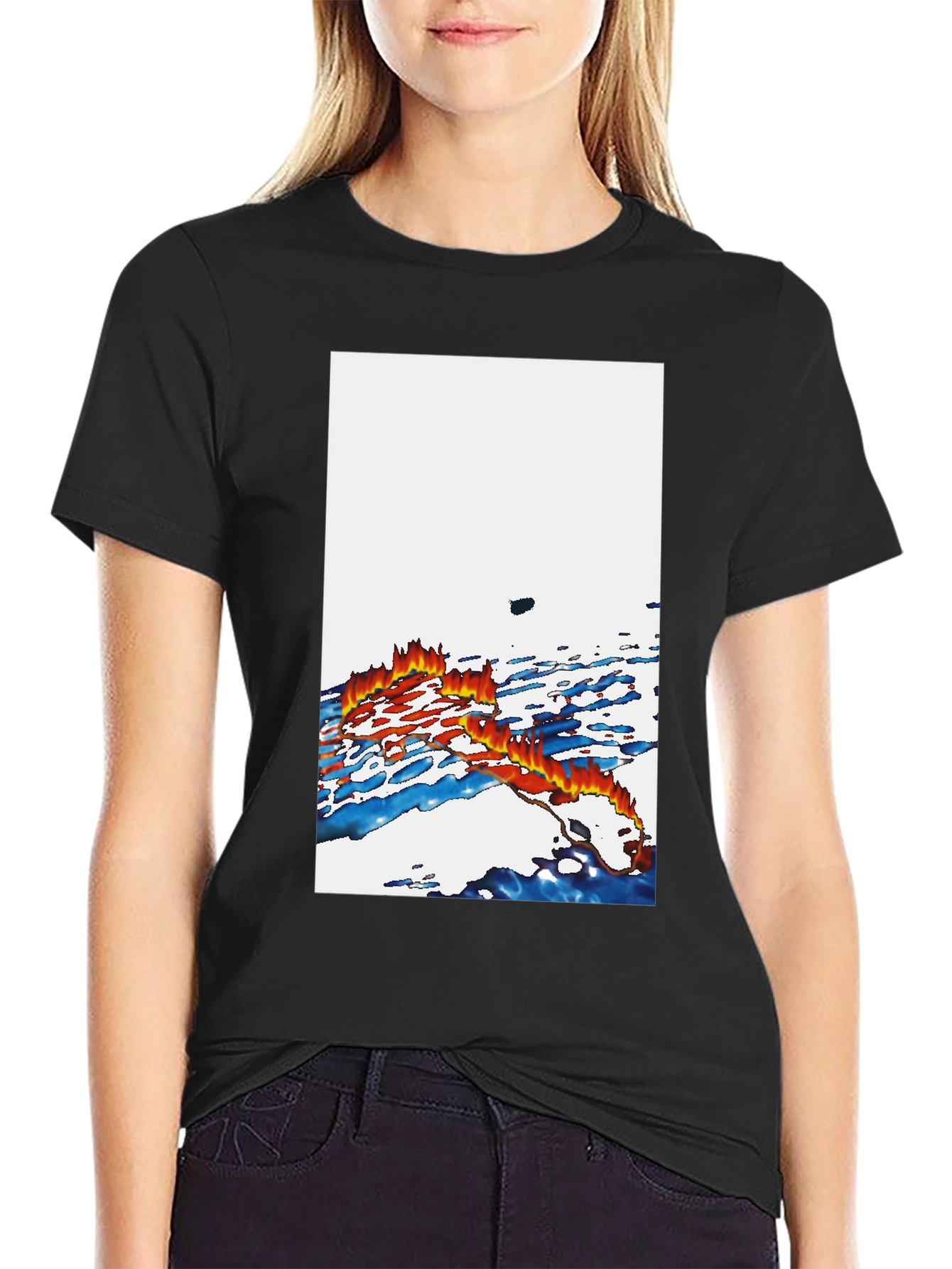 Fiery Flow Graphic Tee - Soft Cotton Comfort