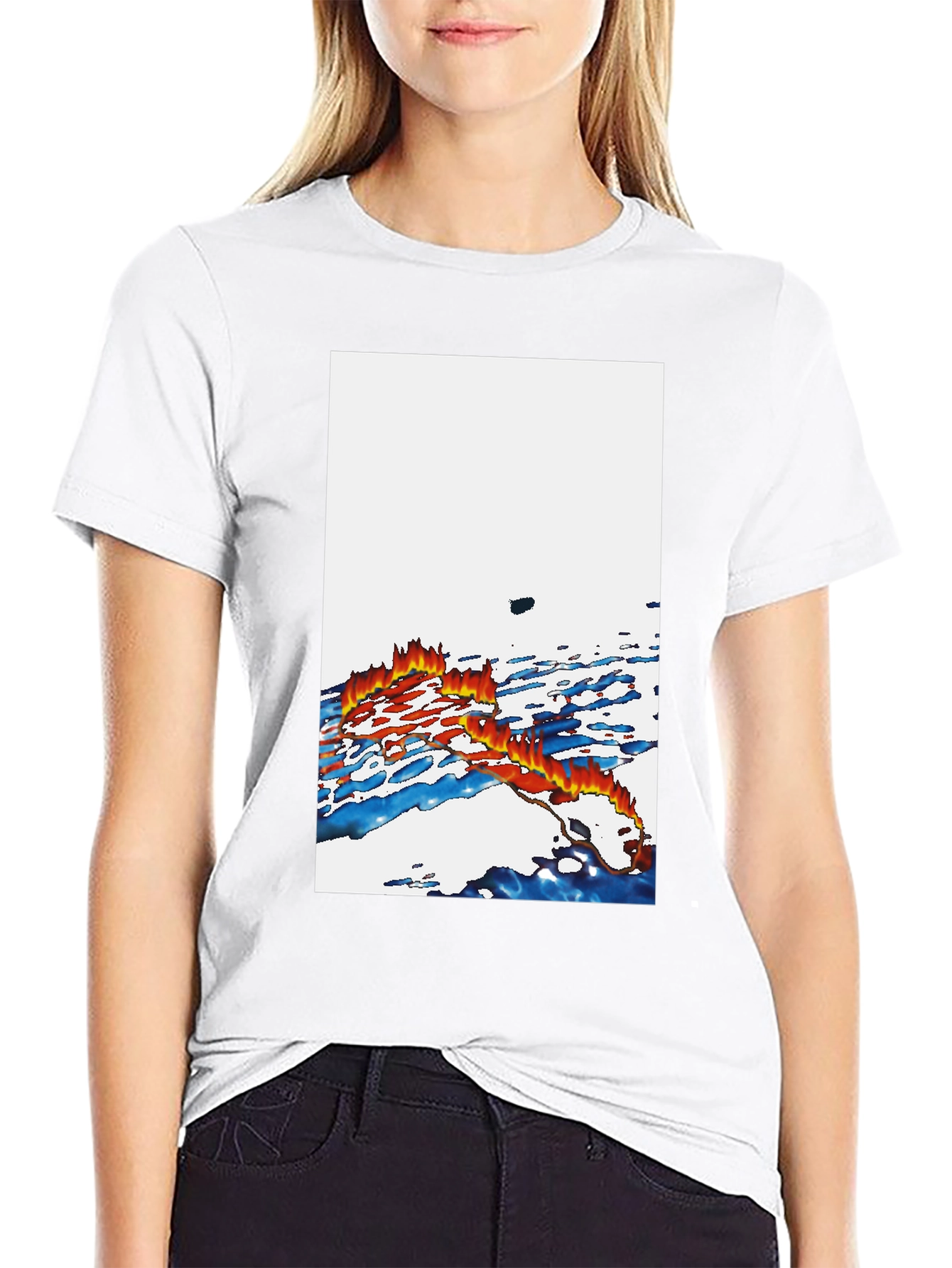 Fiery Flow Graphic Tee - Soft Cotton Comfort