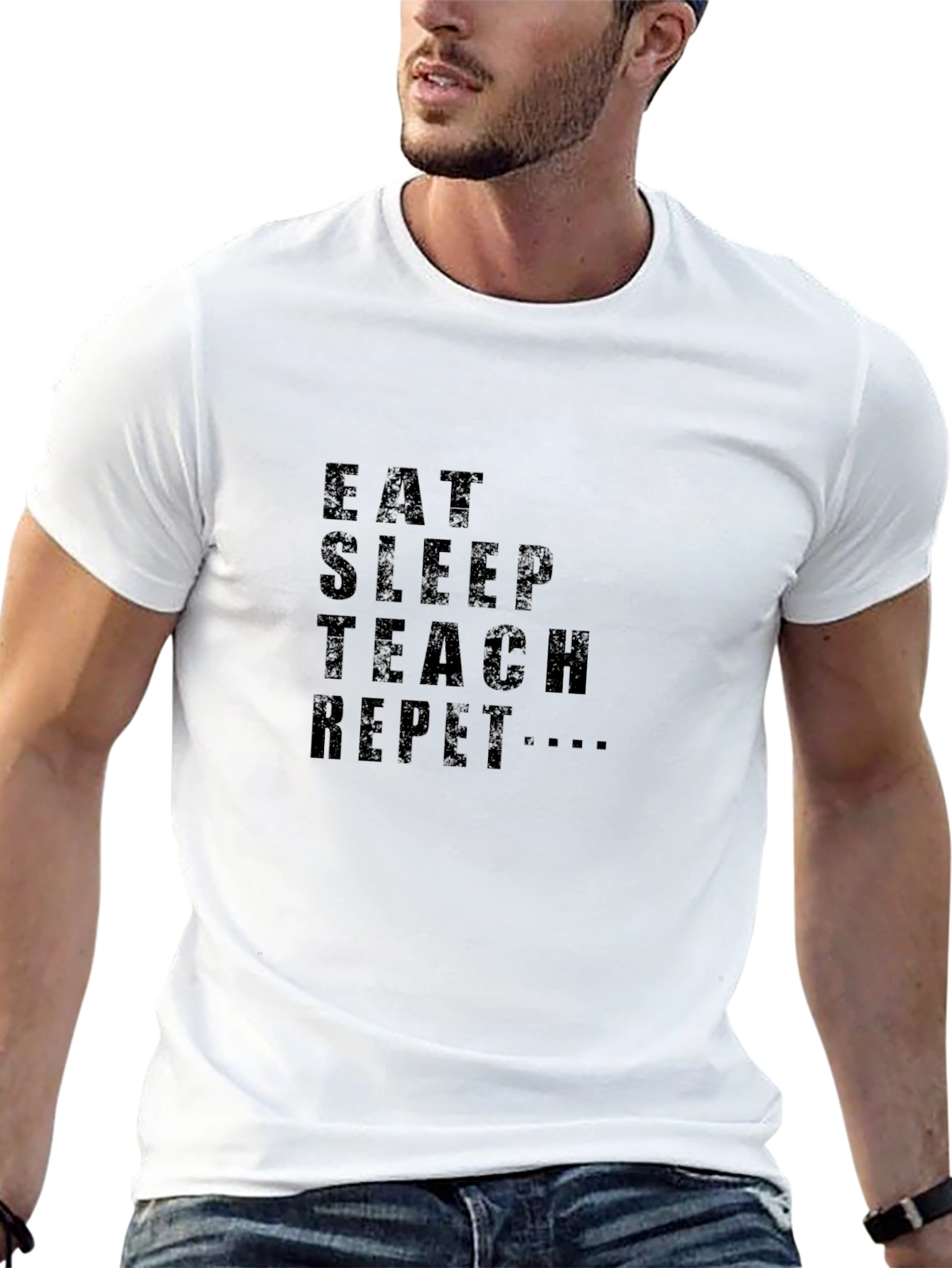Eat Sleep Teach Repeat Black T-Shirt