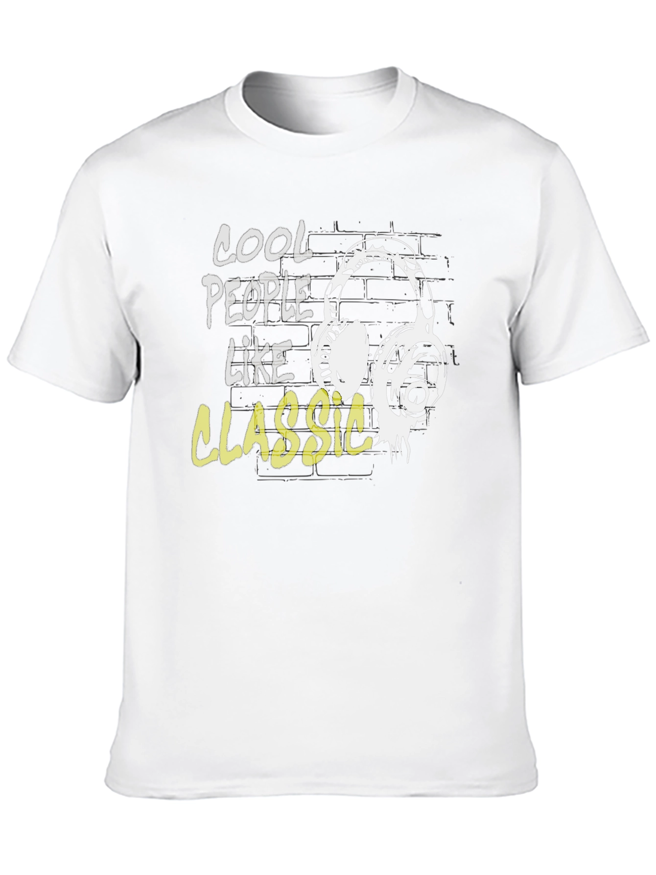 Cool People Like Classic Headphones Black T-Shirt
