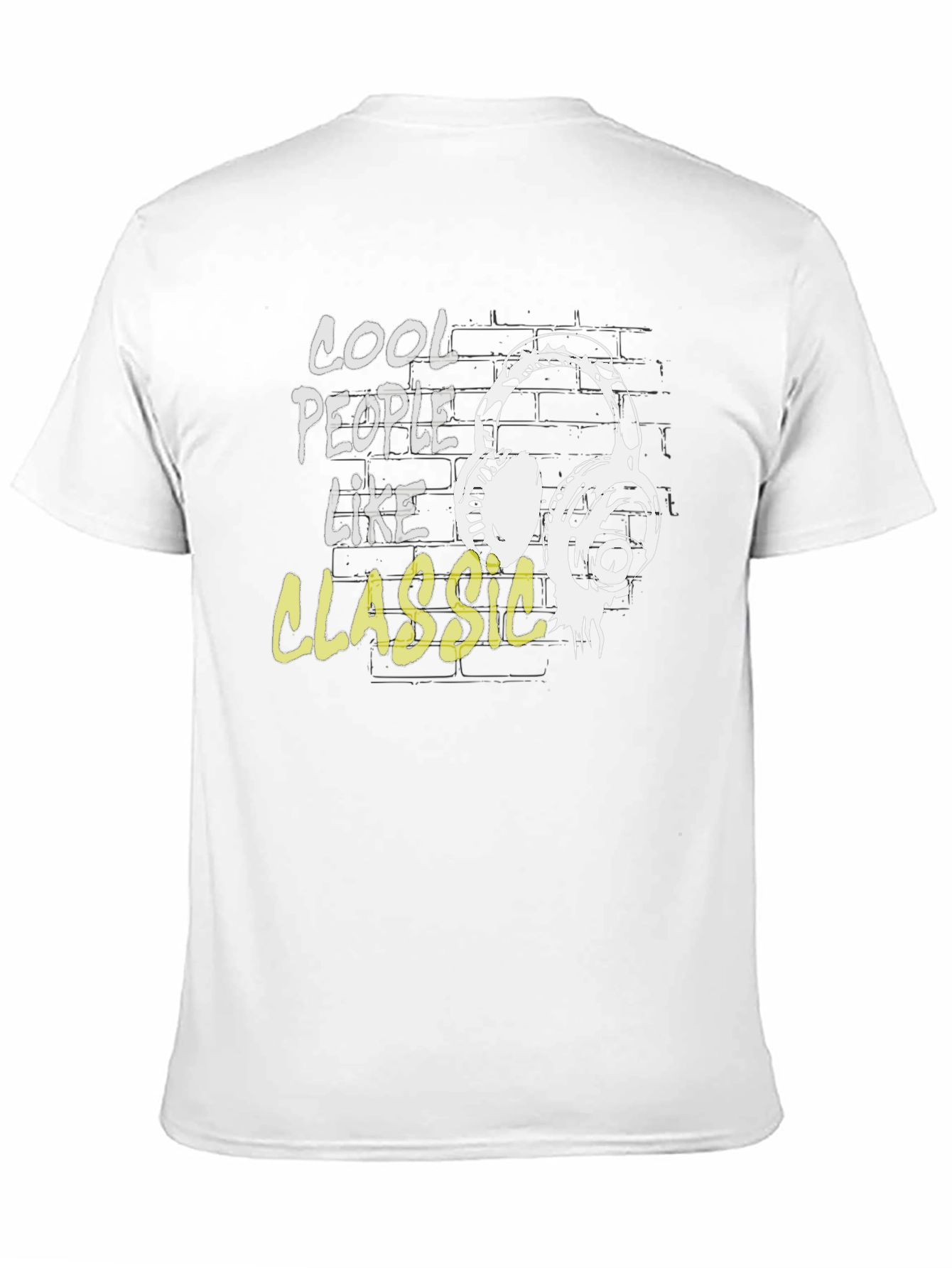 Cool People Like Classic Headphones Black T-Shirt