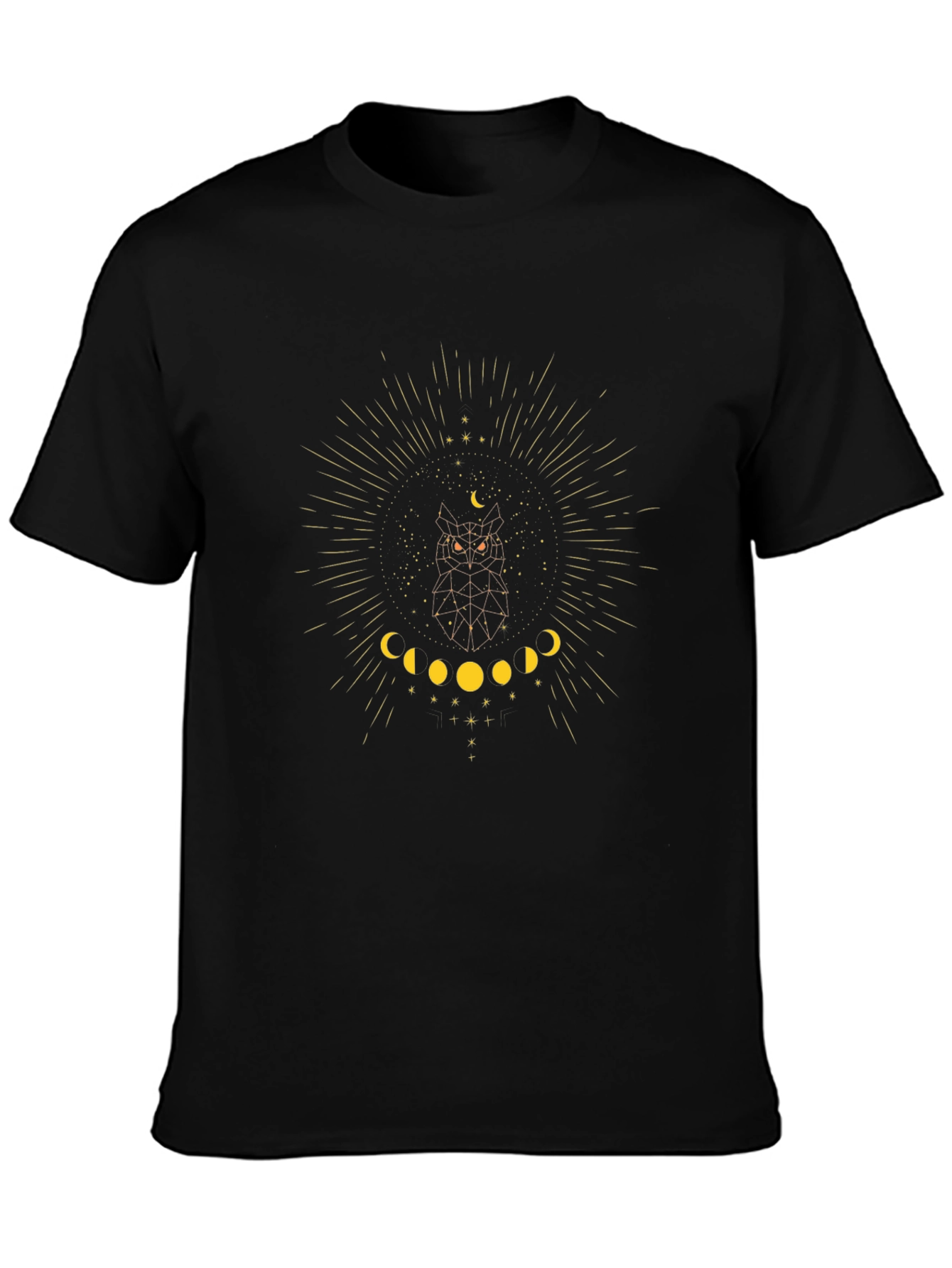 Celestial Owl Graphic Tee - Black