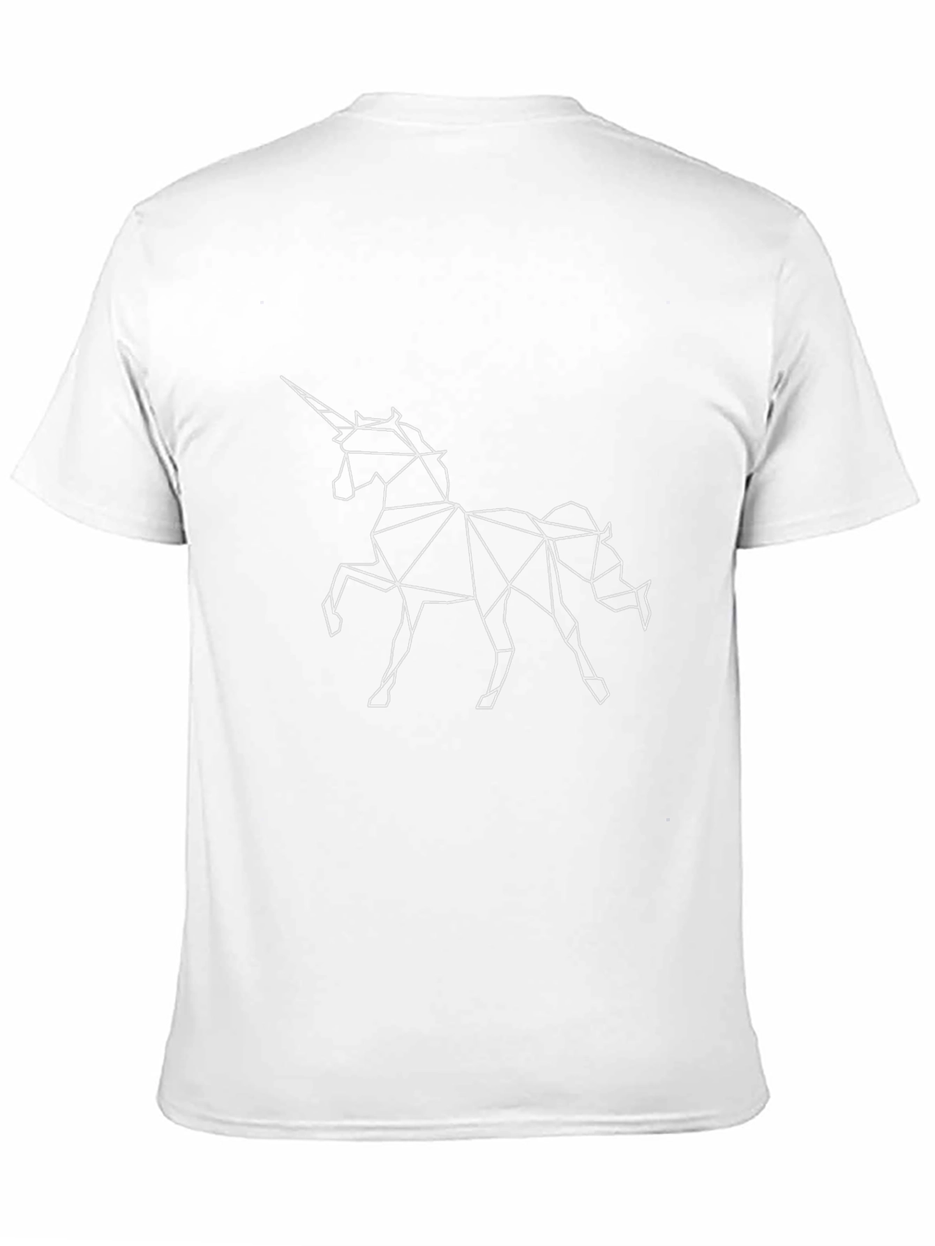Geometric Unicorn Graphic Black T-Shirt