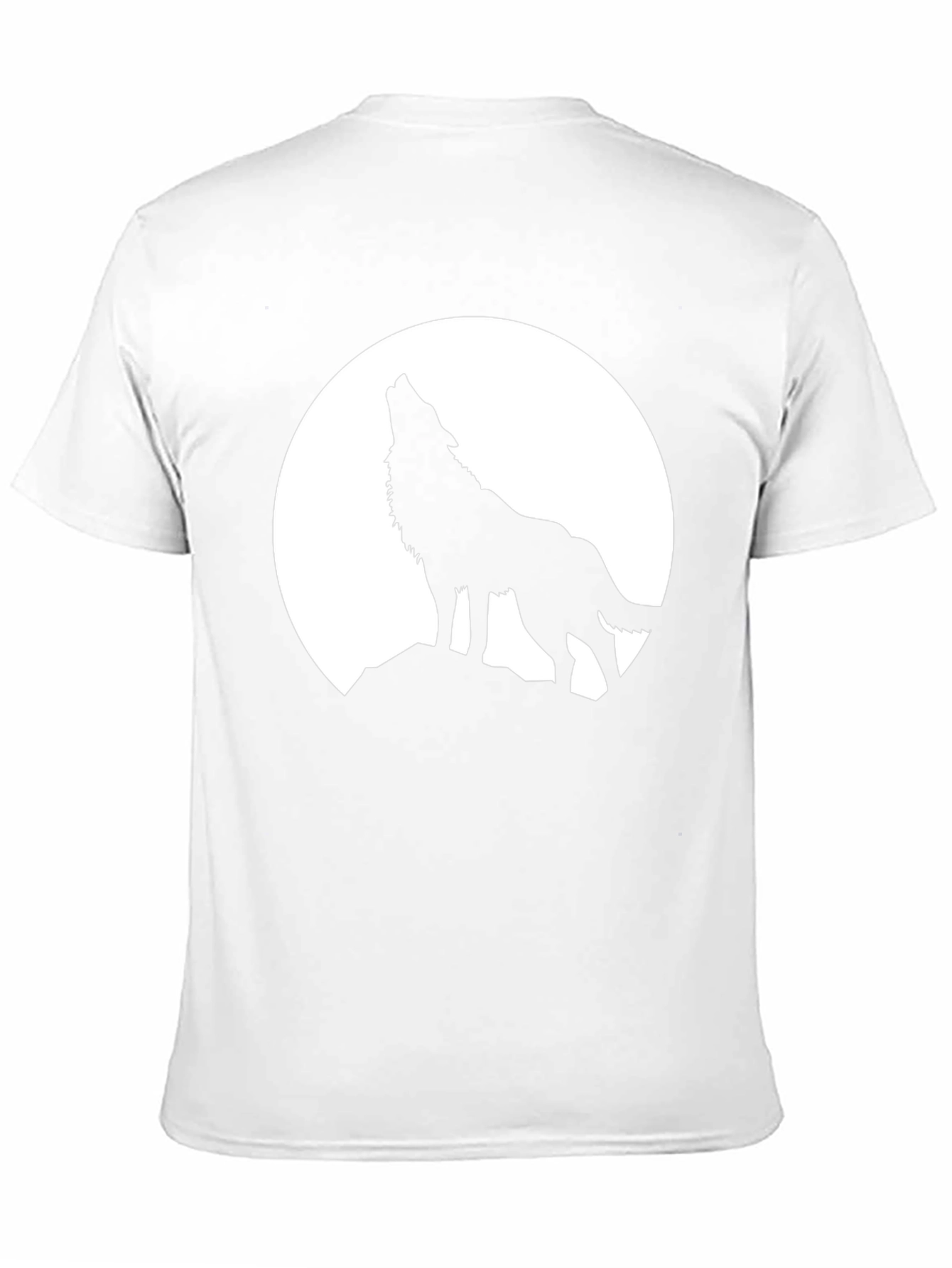 Wolf Howling at Moon Black T-Shirt
