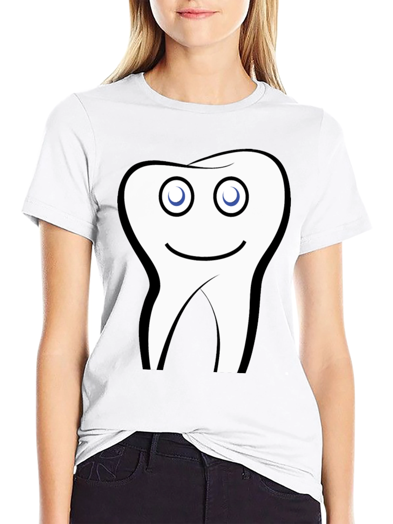 Funny Tooth Graphic Black T-Shirt