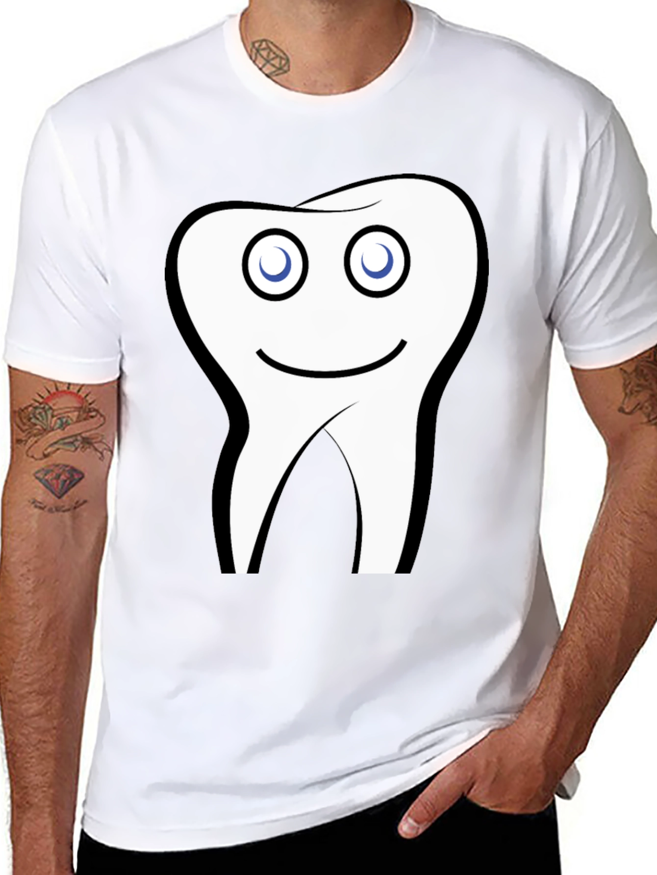 Funny Tooth Graphic Black T-Shirt
