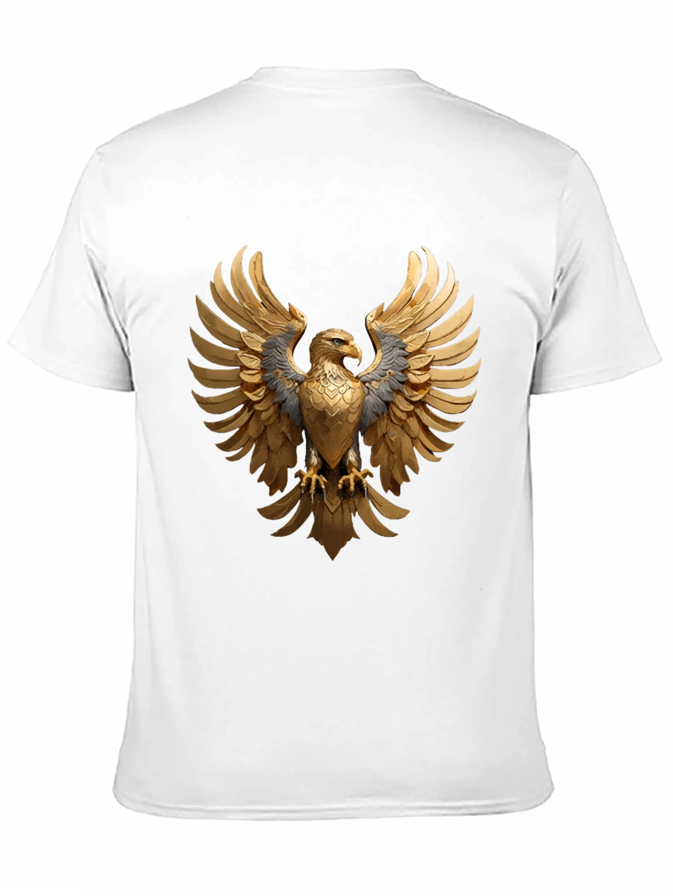 Majestic Golden Eagle Graphic Tee - Black Cotton