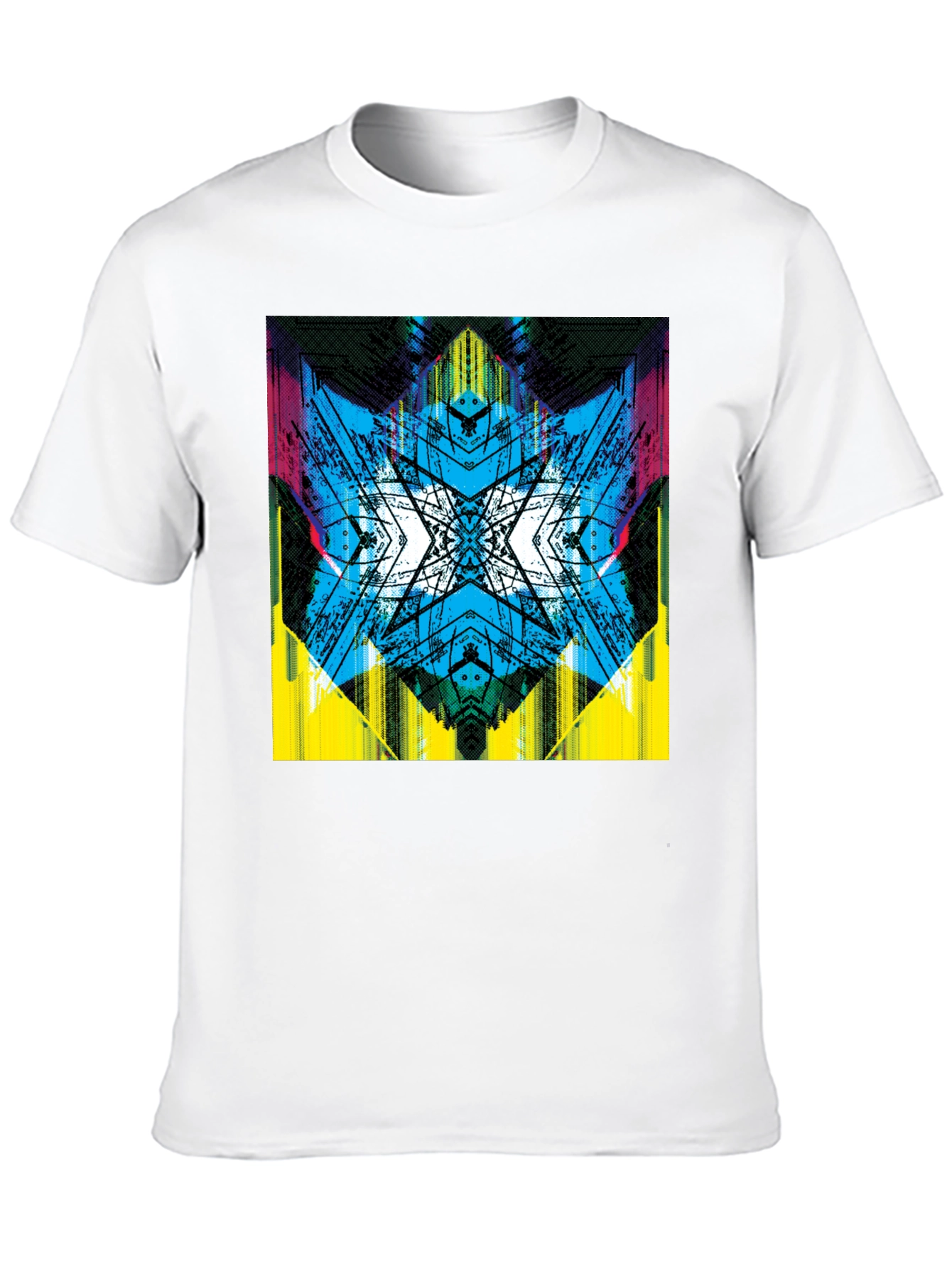Abstract Graphic Print Tee - Vibrant Black T-Shirt