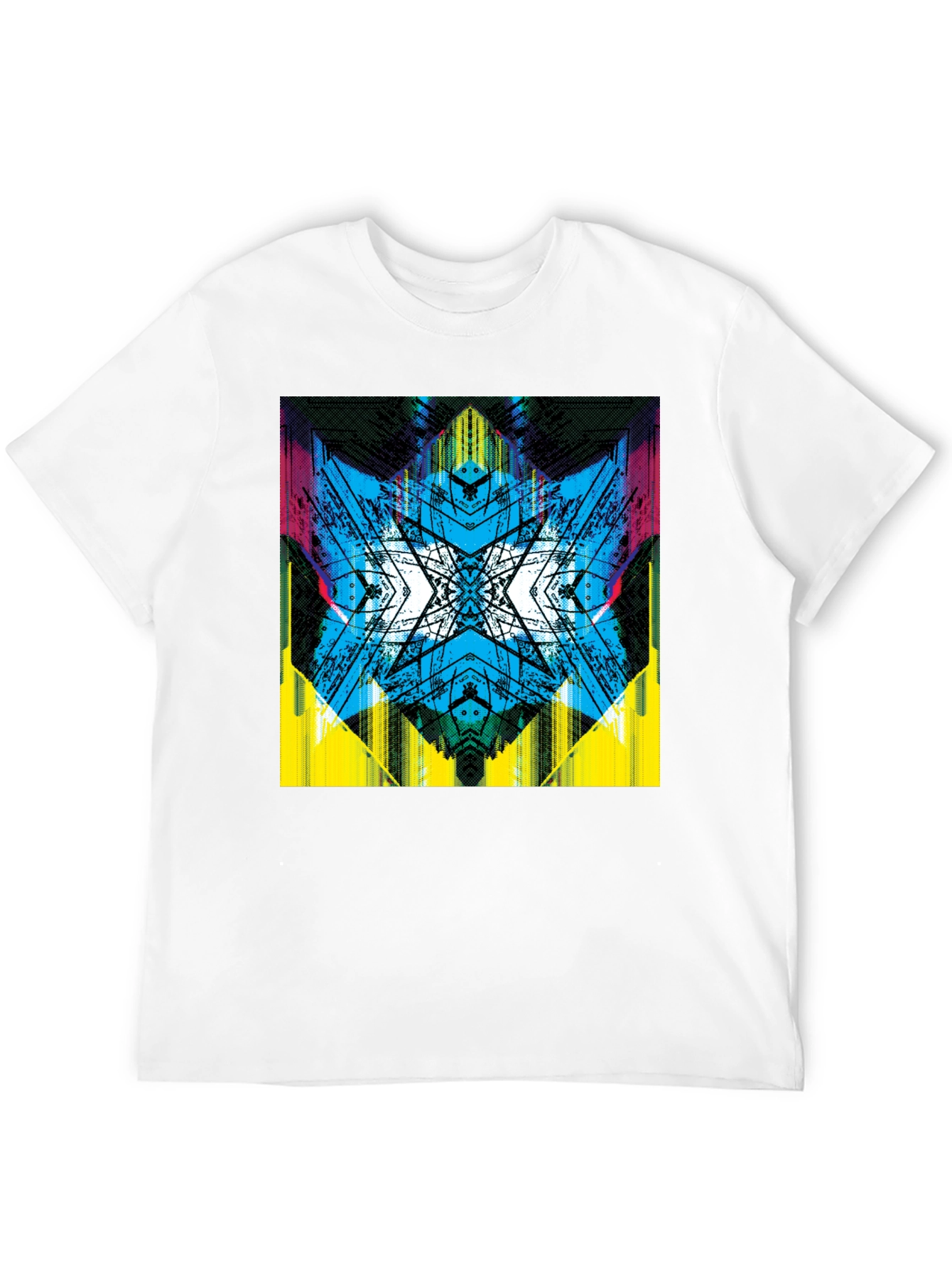Abstract Graphic Print Tee - Vibrant Black T-Shirt