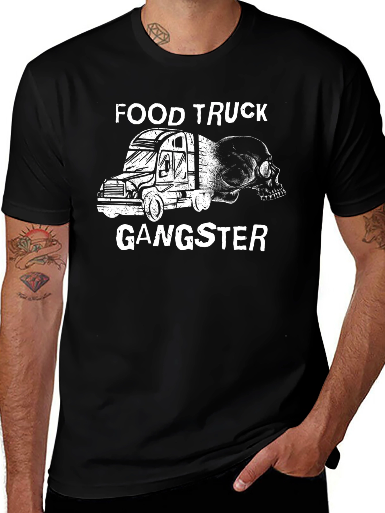 Food Truck Gangster T-Shirt - Black Graphic Tee