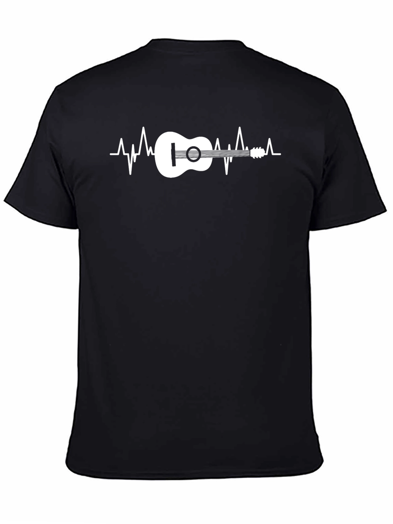 Guitar Heartbeat Graphic Tee - Black