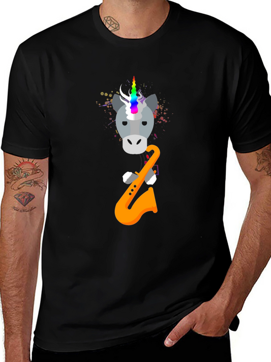 Unicorn Saxophone T-Shirt - Quirky Musical Tee