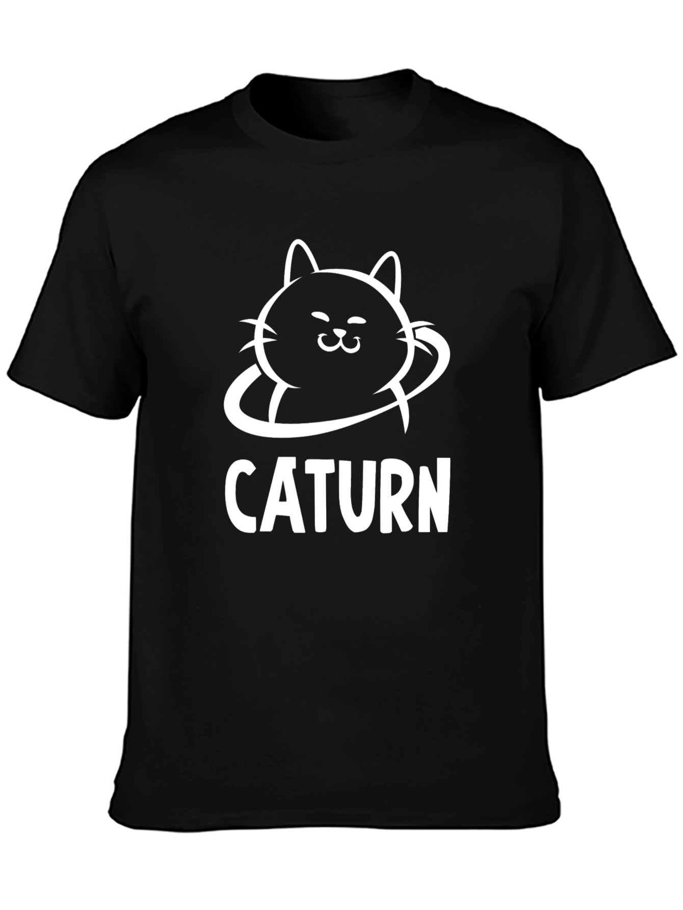 Caturm Graphic Tee - Cat Saturn Pun T-Shirt