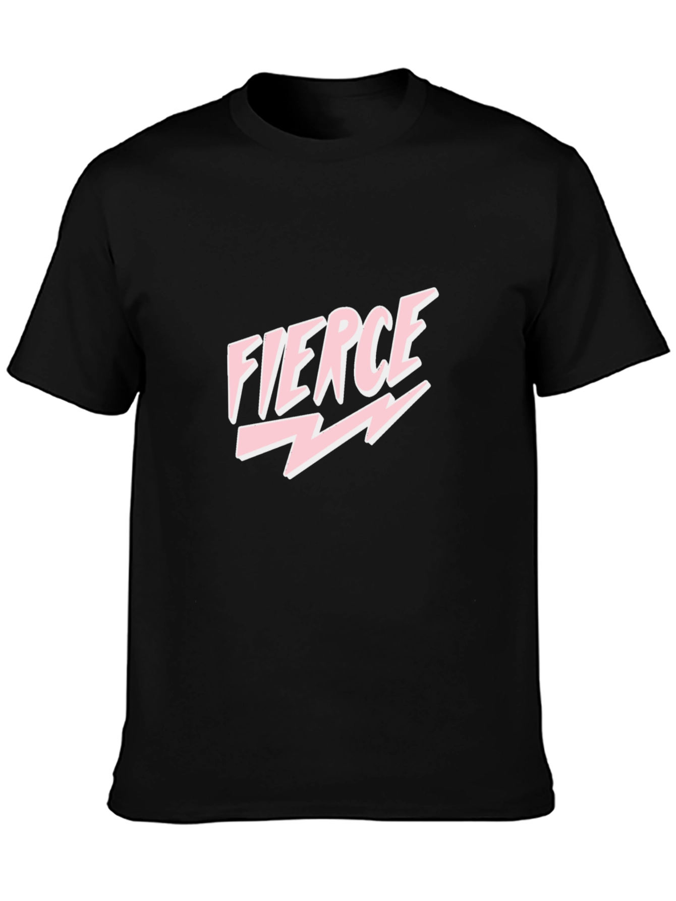 Fierce Graphic Print Tee - Black Cotton Blend Unisex