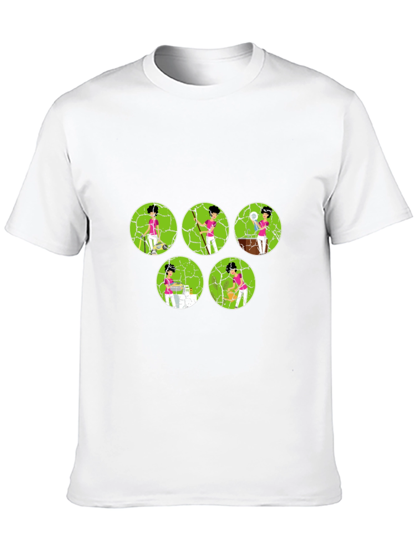Cartoon Tennis Player Black Graphic Tee