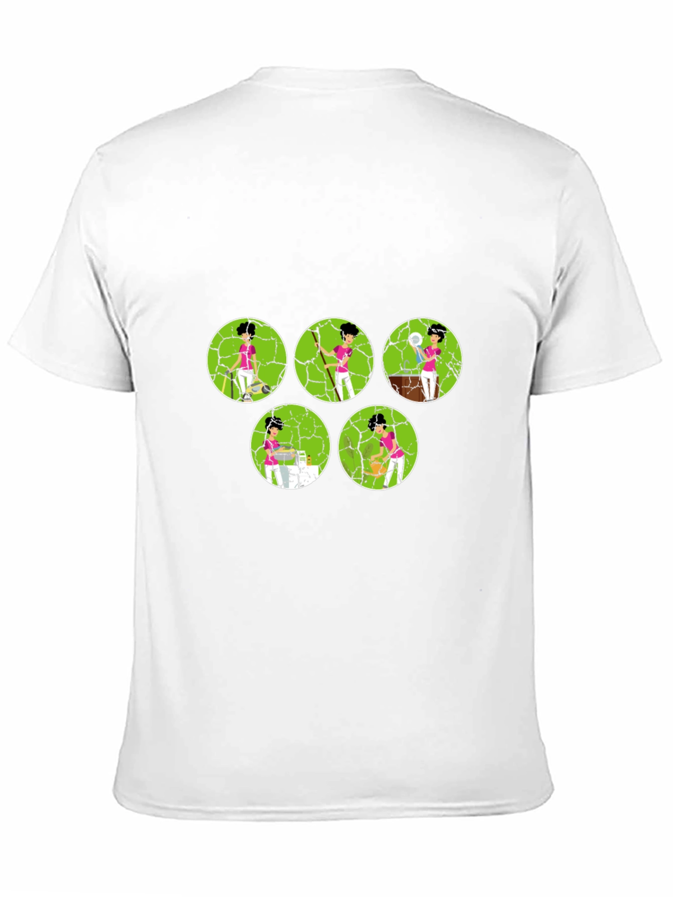 Cartoon Tennis Player Black Graphic Tee