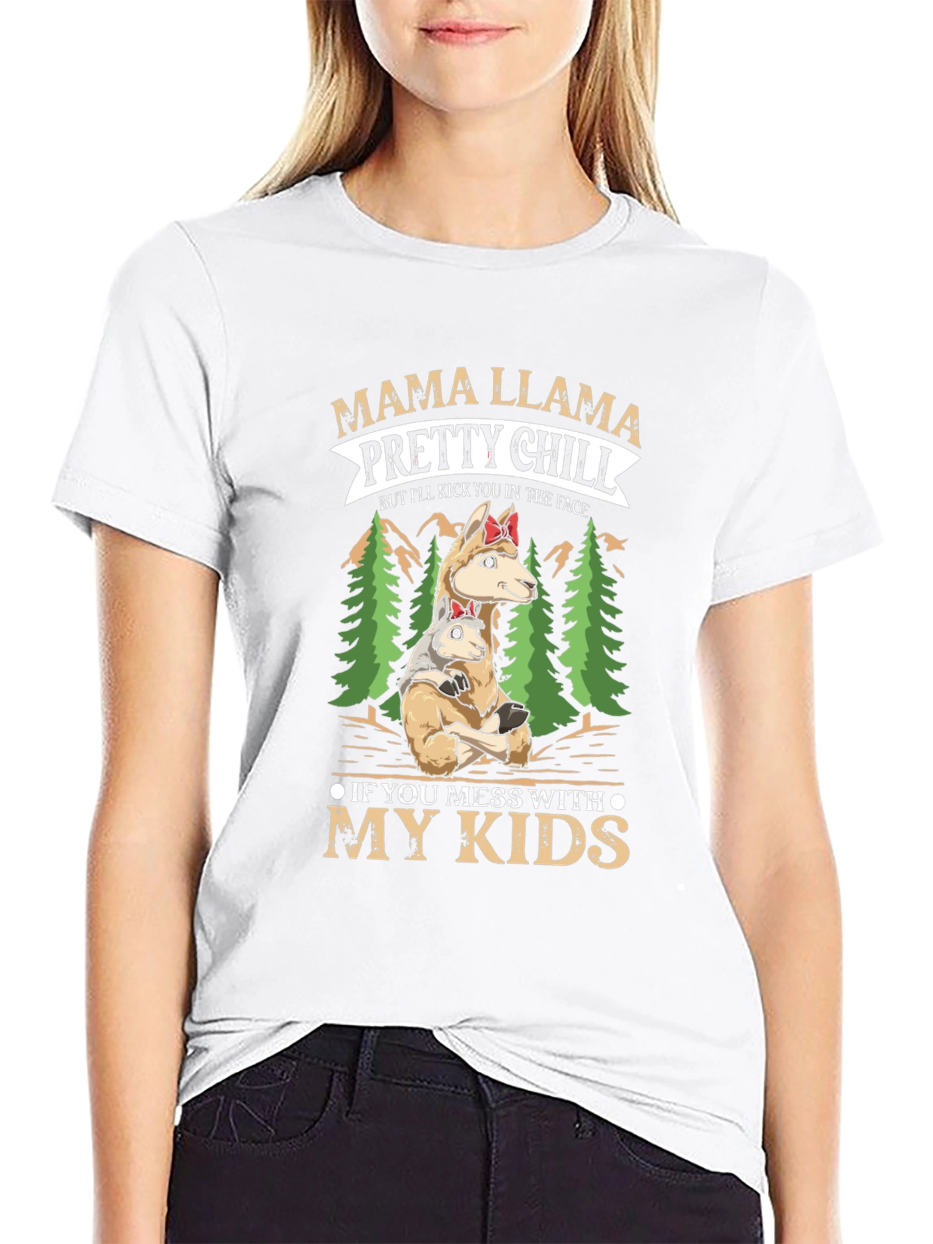 Mama Llama Graphic T-Shirt - Protective Mother Design