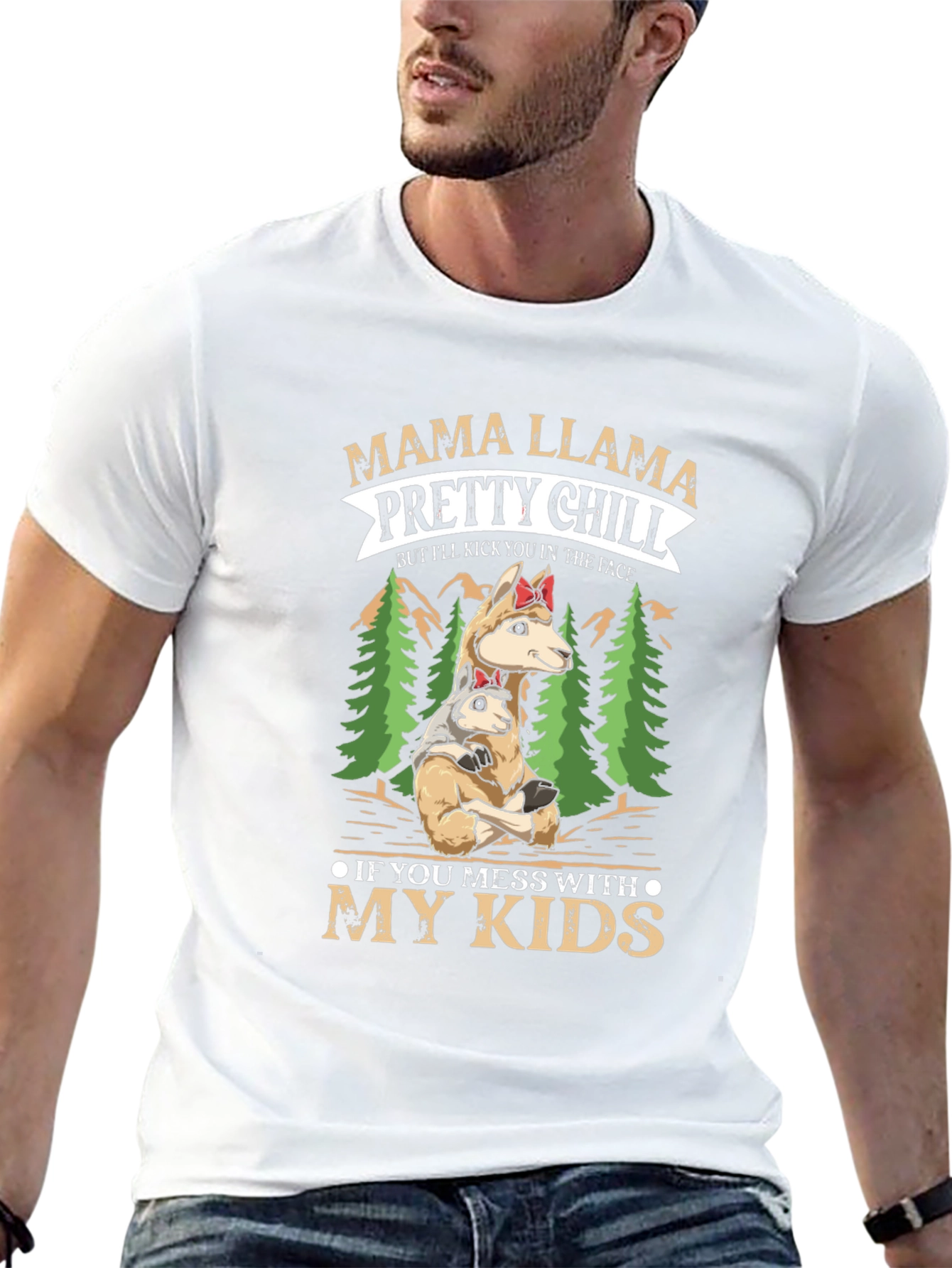 Mama Llama Graphic T-Shirt - Protective Mother Design