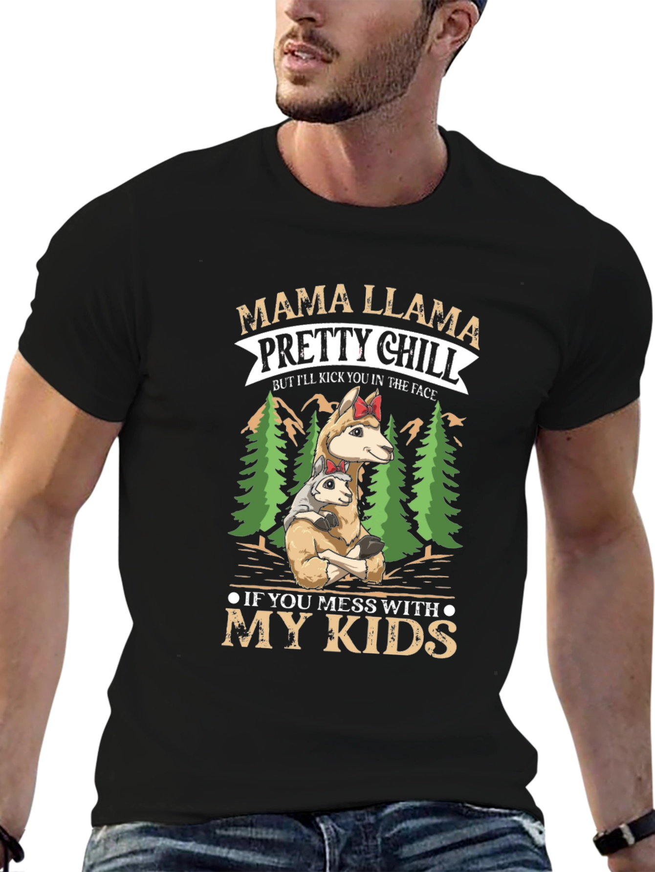 Mama Llama Graphic T-Shirt - Protective Mother Design