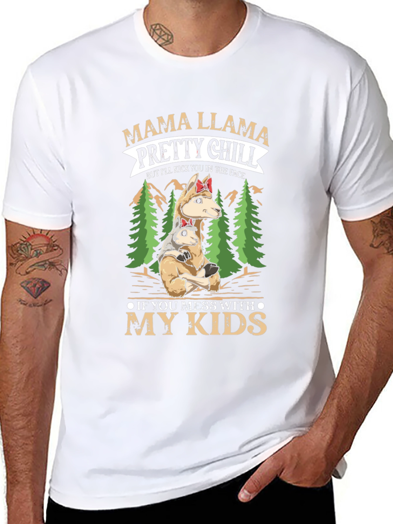 Mama Llama Graphic T-Shirt - Protective Mother Design