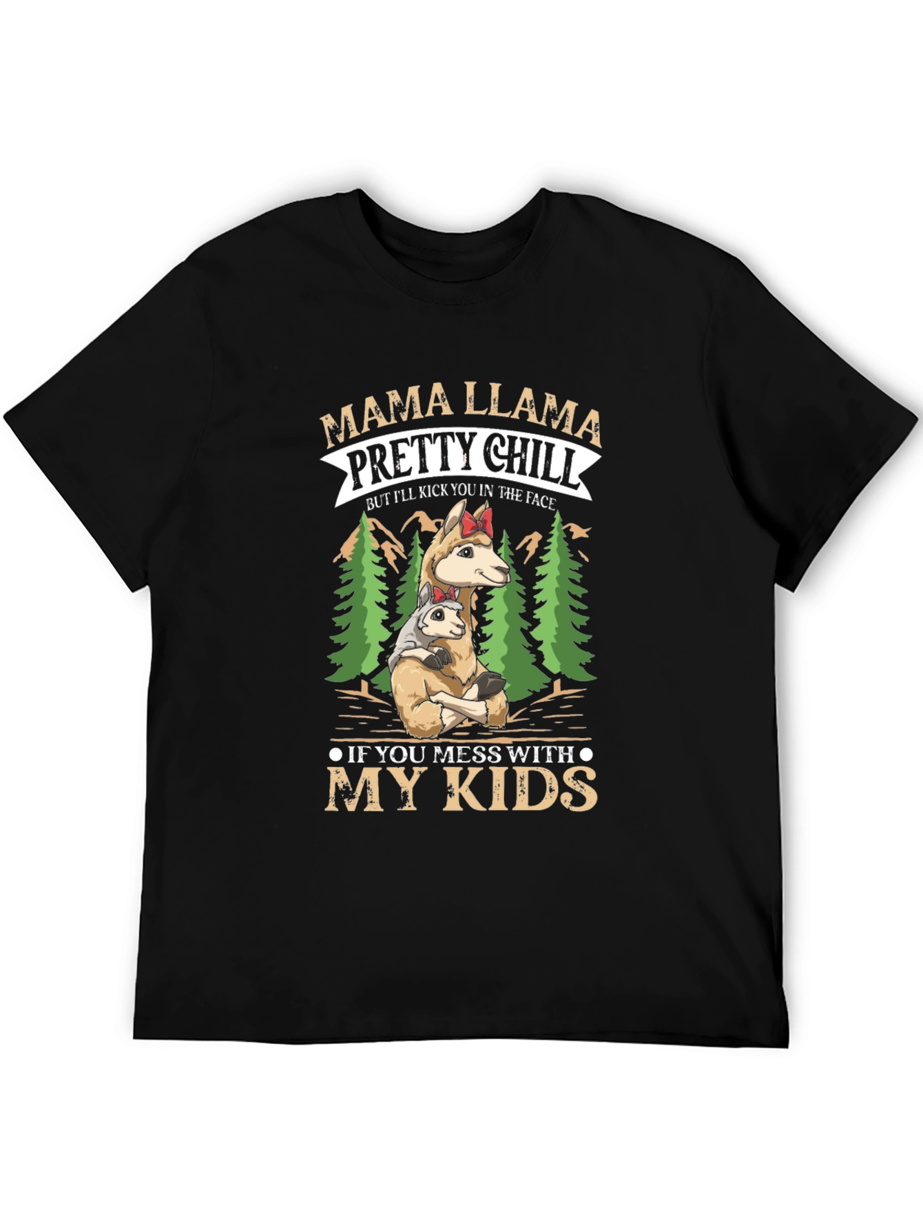 Mama Llama Graphic T-Shirt - Protective Mother Design