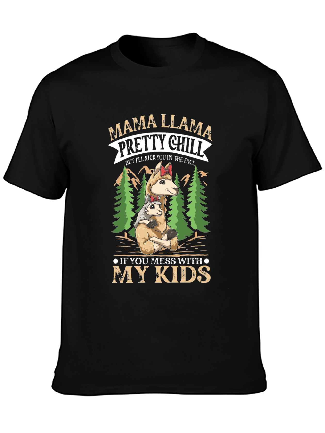 Mama Llama Graphic T-Shirt - Protective Mother Design
