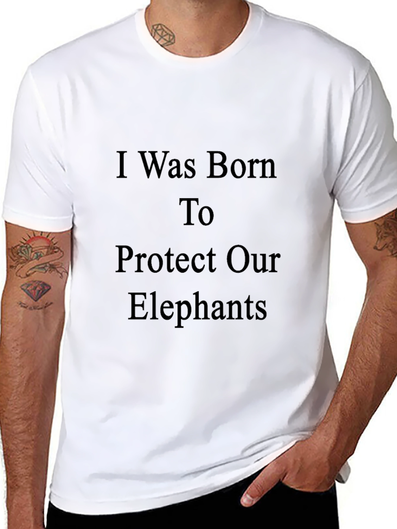 Protect Elephants Black T-Shirt