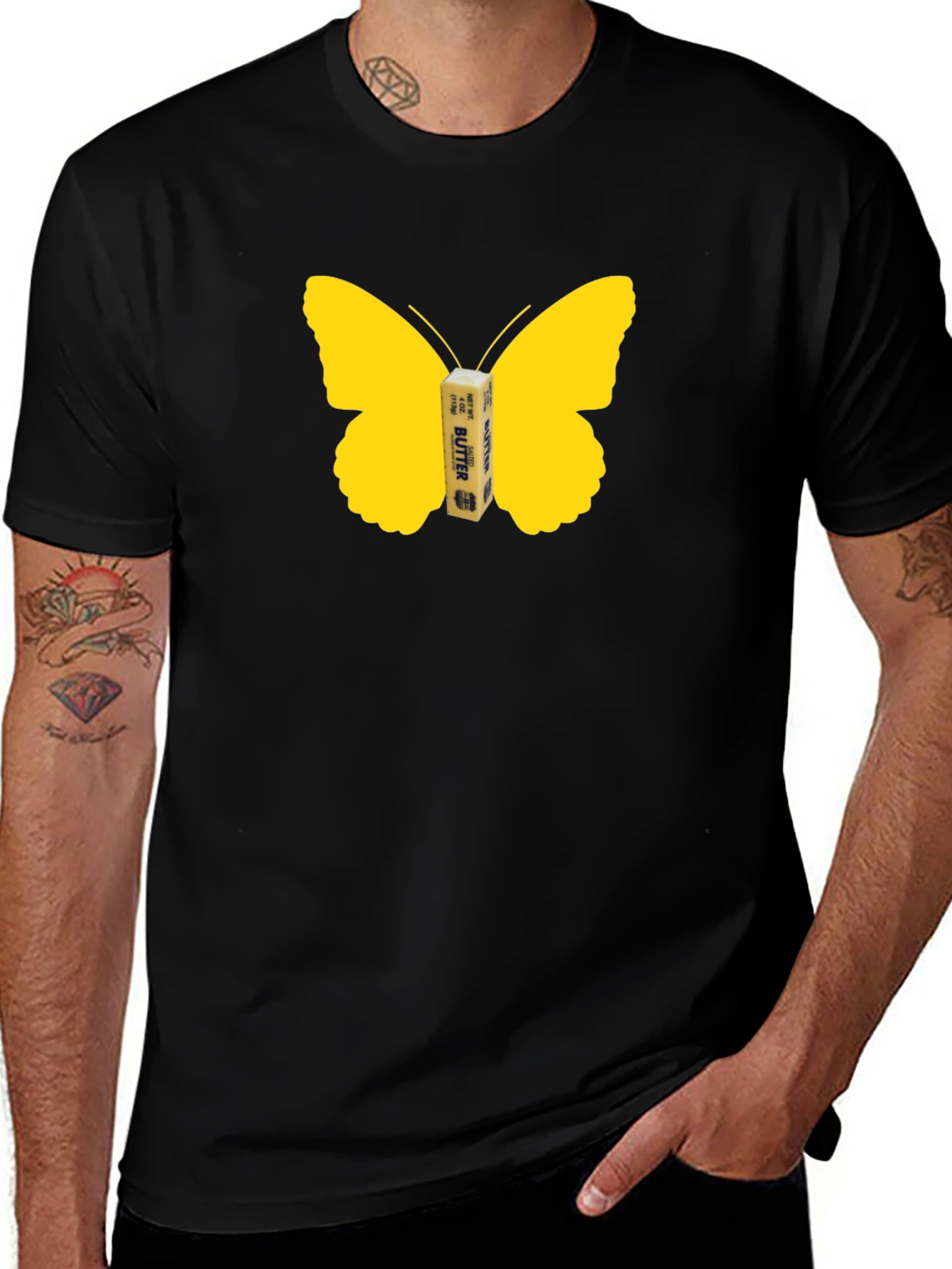 Butterfly Butter Graphic Tee - Funny Food Shirt