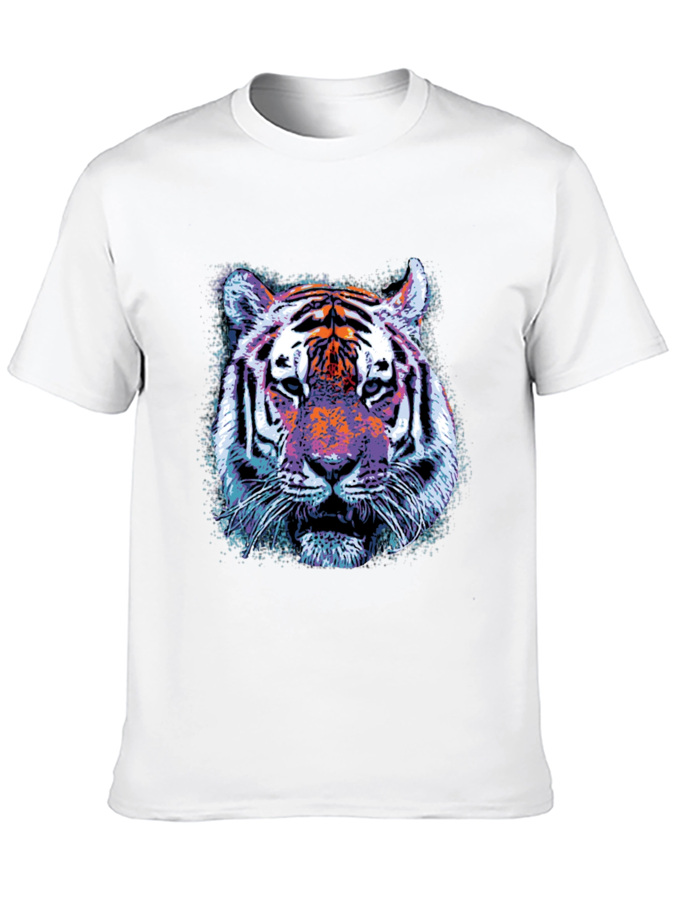 Cool Tiger Graphic Print Crew Neck T-Shirt