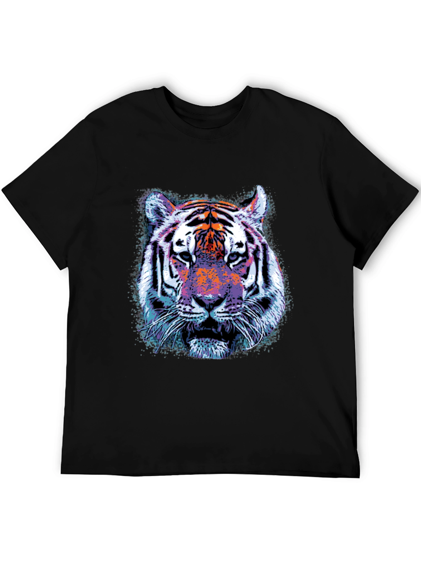 Cool Tiger Graphic Print Crew Neck T-Shirt