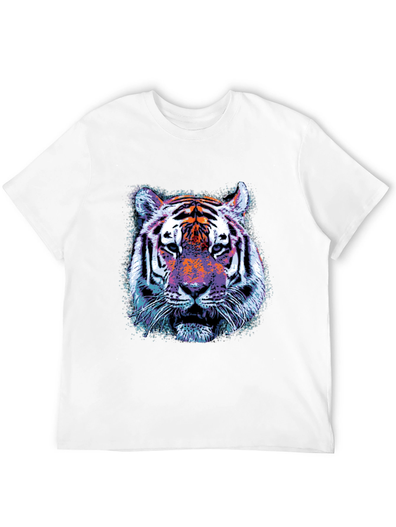 Cool Tiger Graphic Print Crew Neck T-Shirt