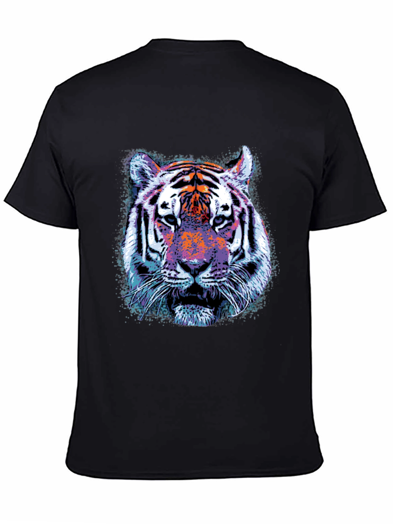 Cool Tiger Graphic Print Crew Neck T-Shirt