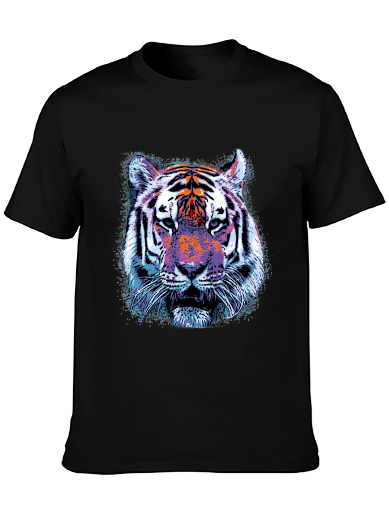 Cool Tiger Graphic Print Crew Neck T-Shirt