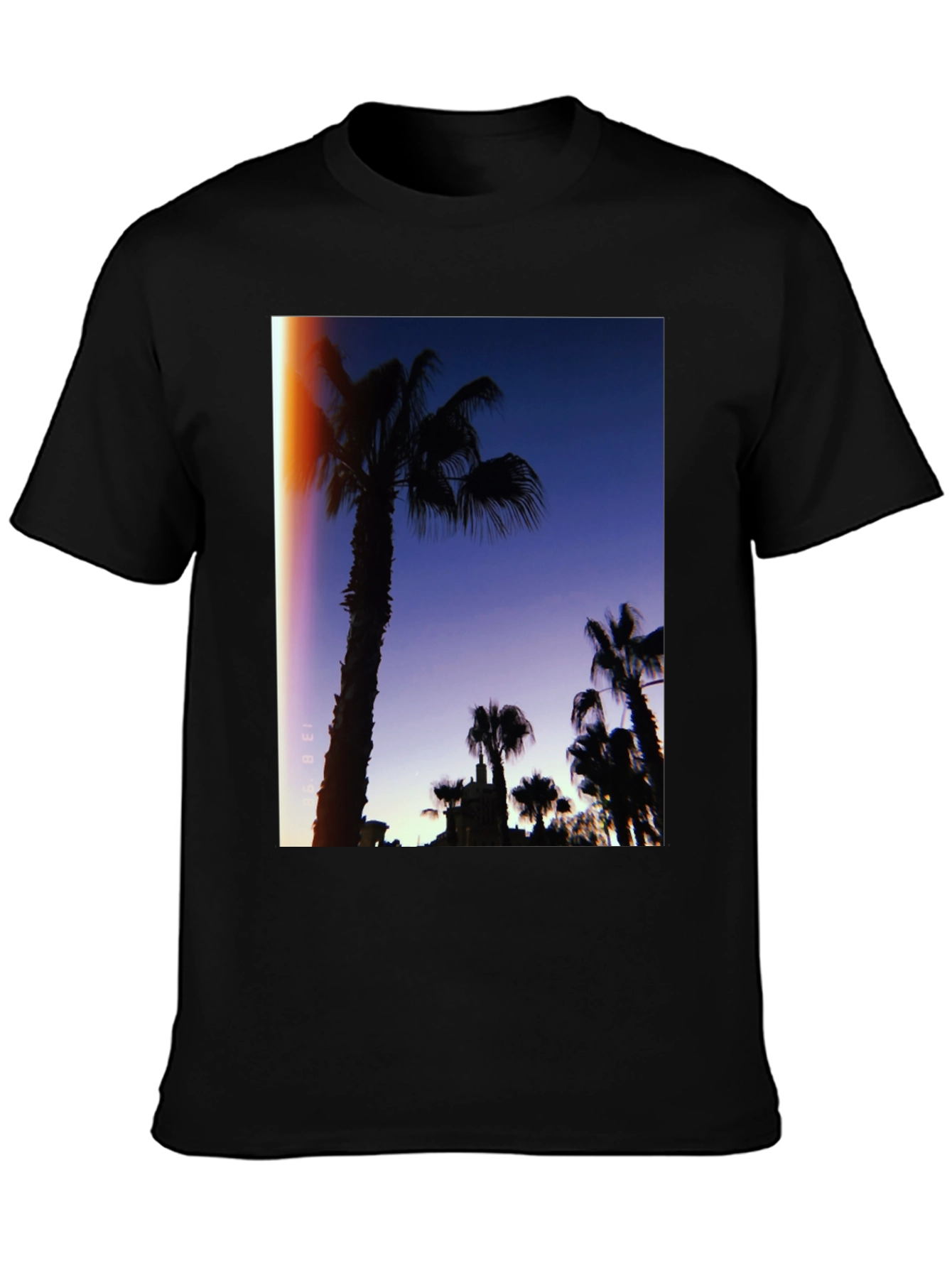 Palm Tree Silhouette Graphic Tee - Retro Sunset Vibes