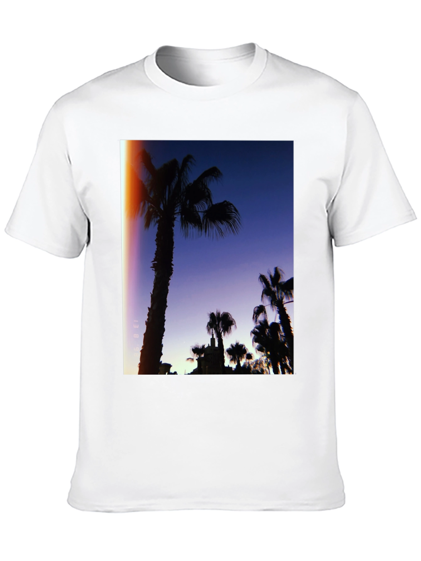 Palm Tree Silhouette Graphic Tee - Retro Sunset Vibes
