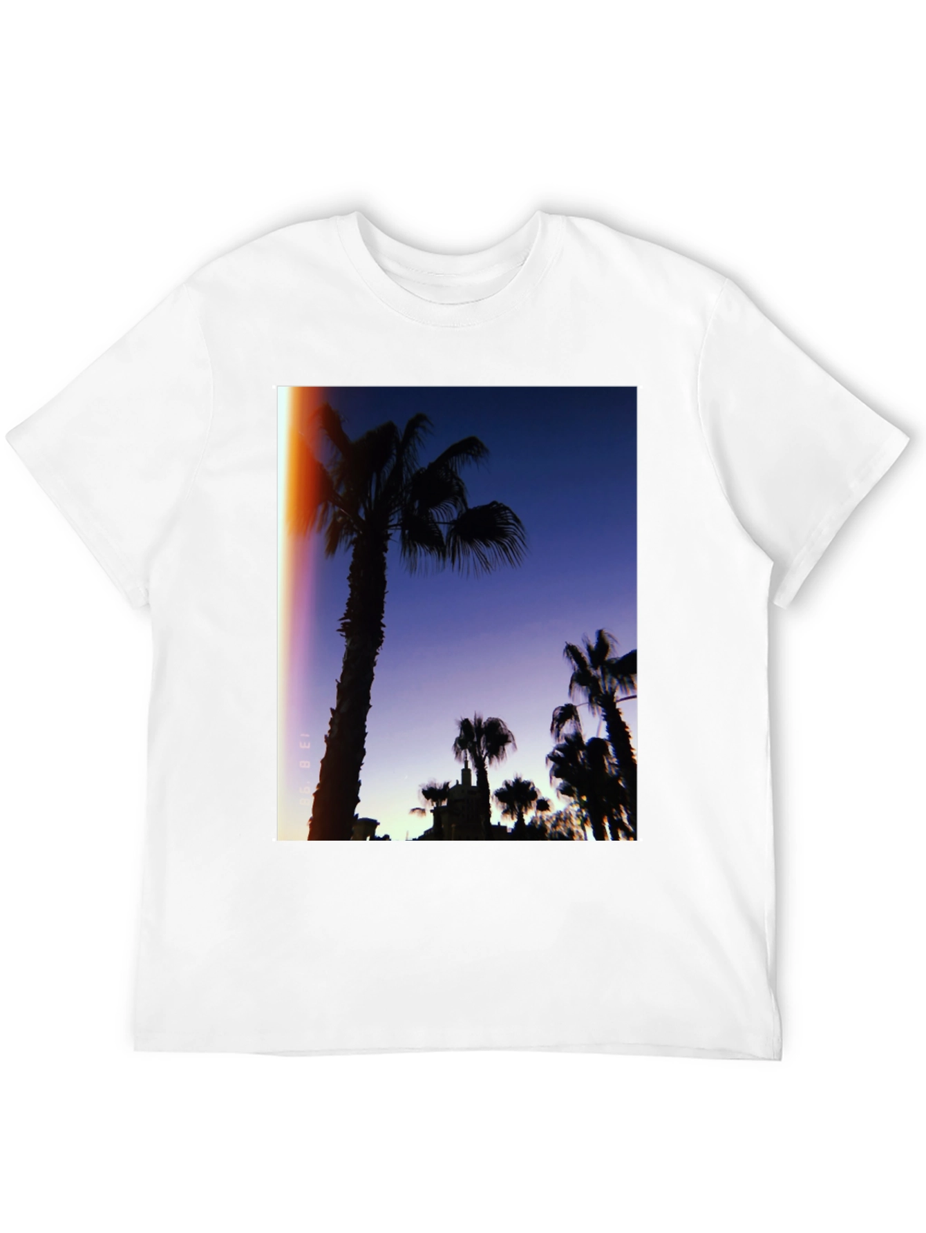Palm Tree Silhouette Graphic Tee - Retro Sunset Vibes