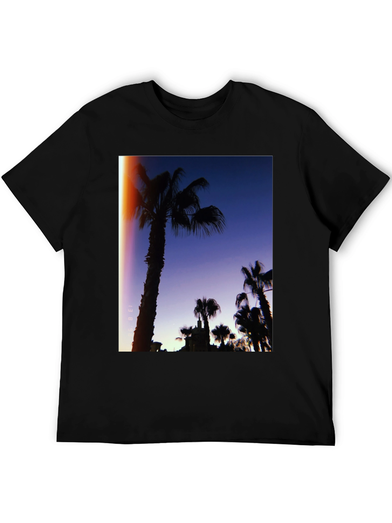 Palm Tree Silhouette Graphic Tee - Retro Sunset Vibes