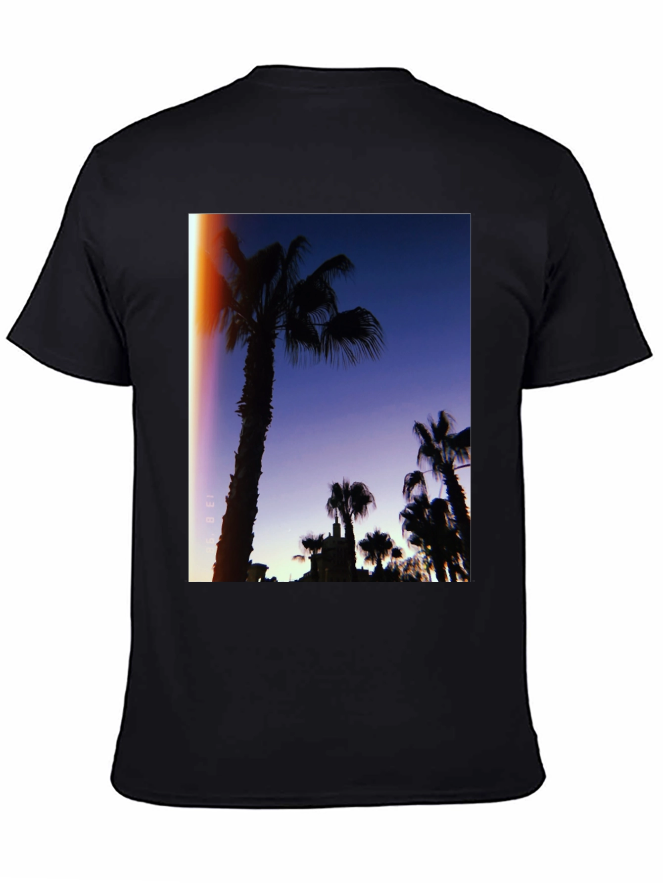 Palm Tree Silhouette Graphic Tee - Retro Sunset Vibes