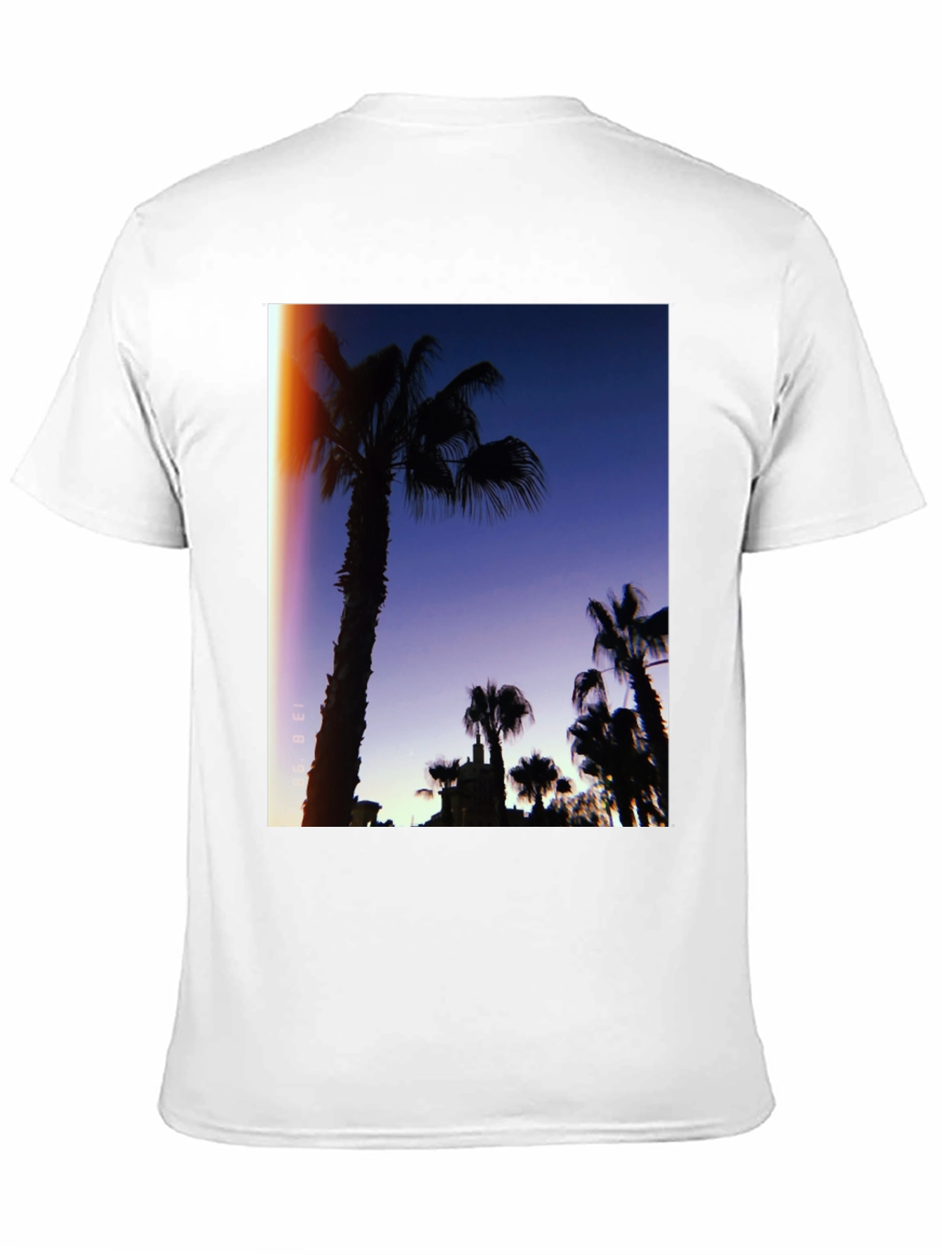 Palm Tree Silhouette Graphic Tee - Retro Sunset Vibes