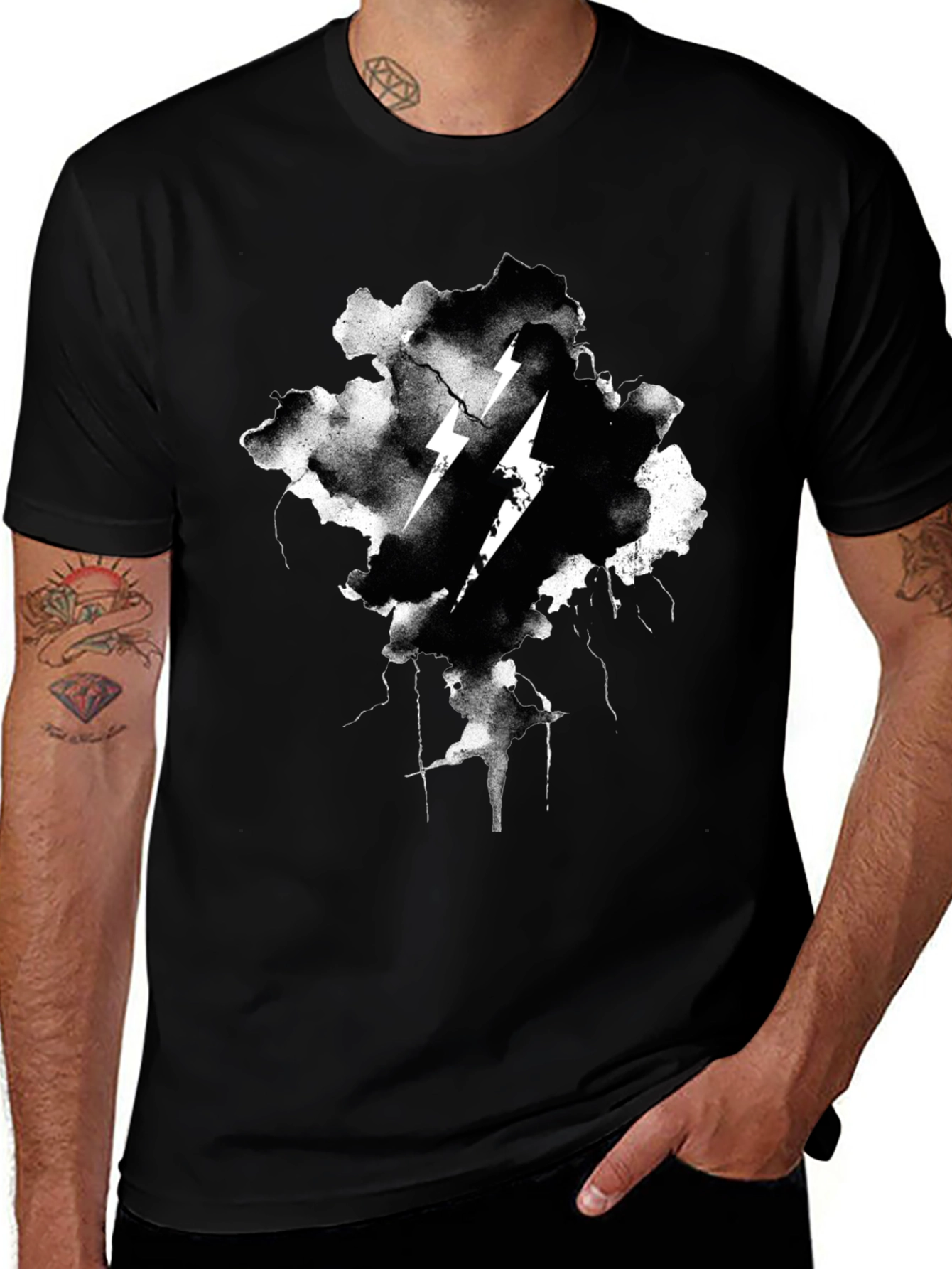 Thunderbolt Graphic Black T-Shirt