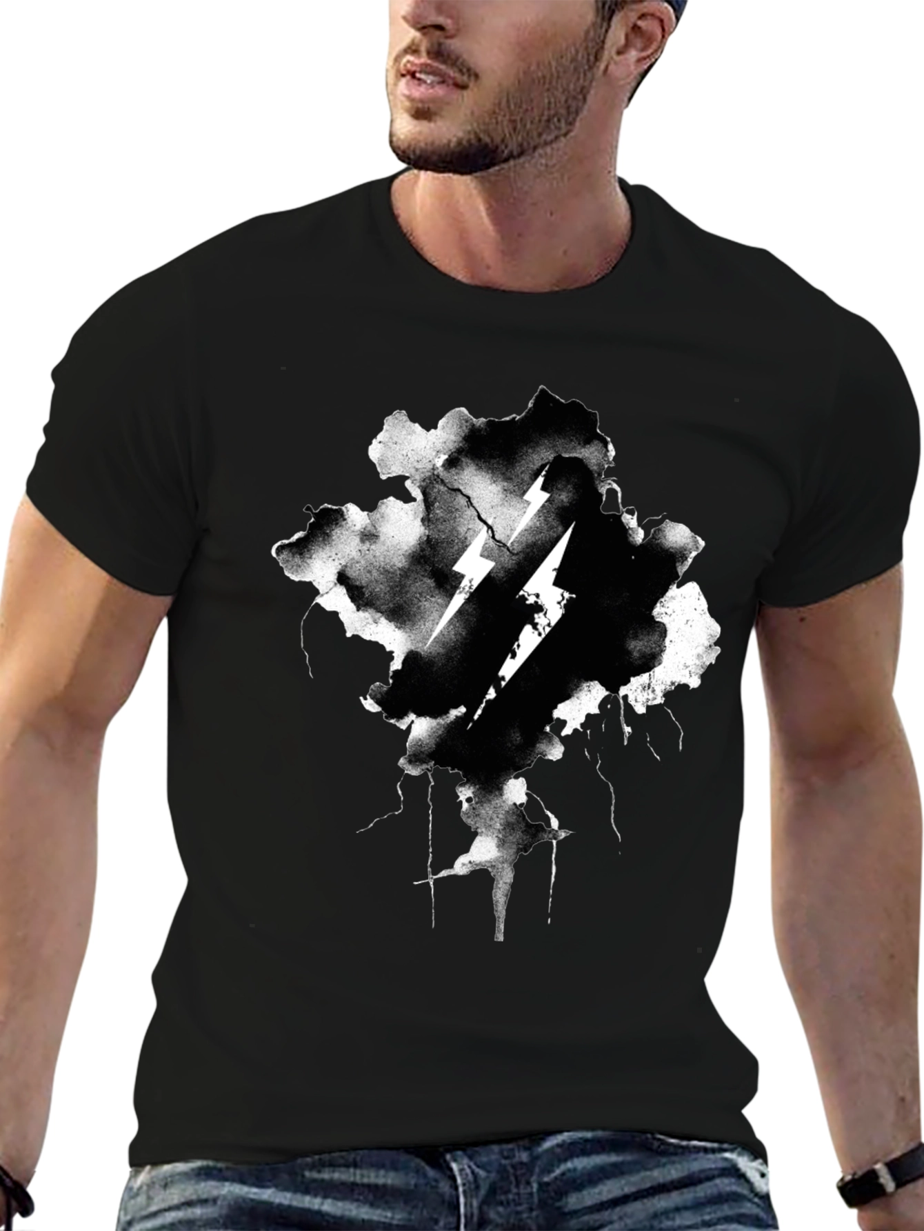Thunderbolt Graphic Black T-Shirt