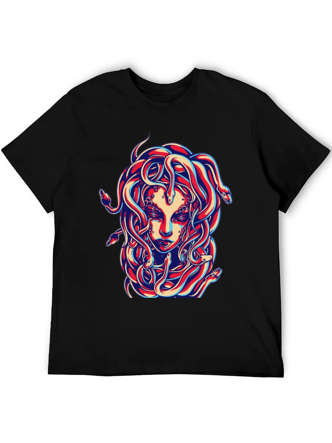 Medusa Graphic Print Black T-Shirt